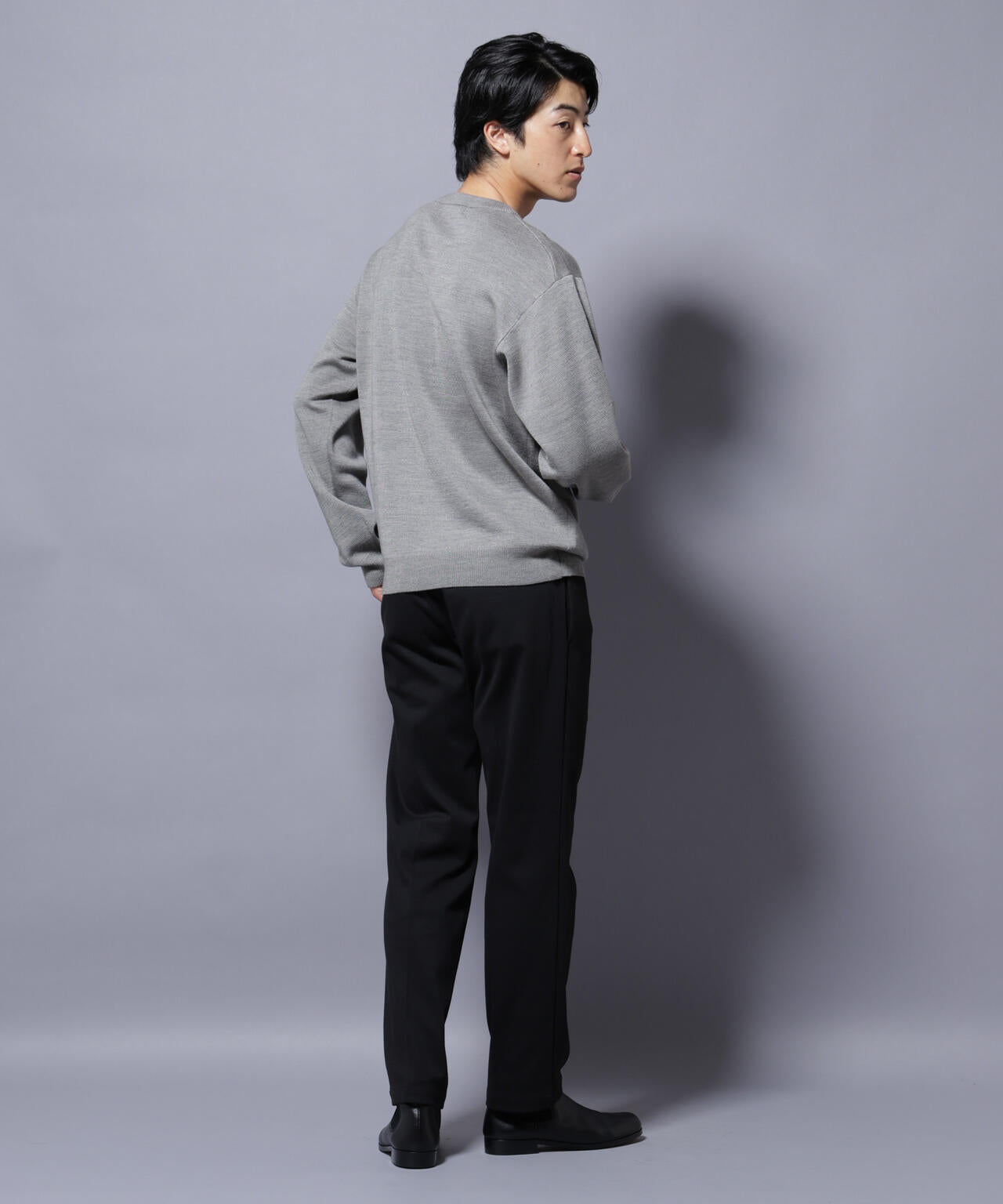 タスマニアウールミックス ミラノリブリラックスクルーネックニット 6725222222