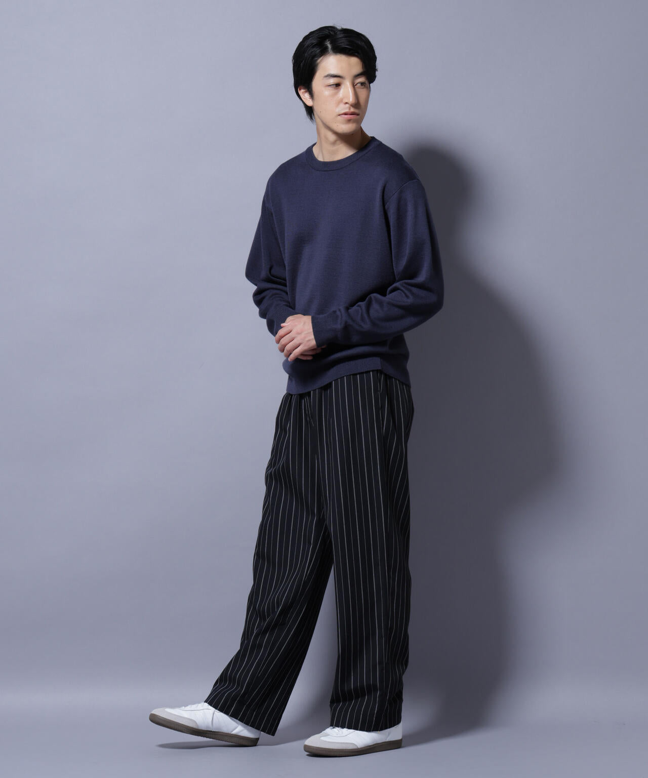 タスマニアウールミックス ミラノリブリラックスクルーネックニット 6725222222