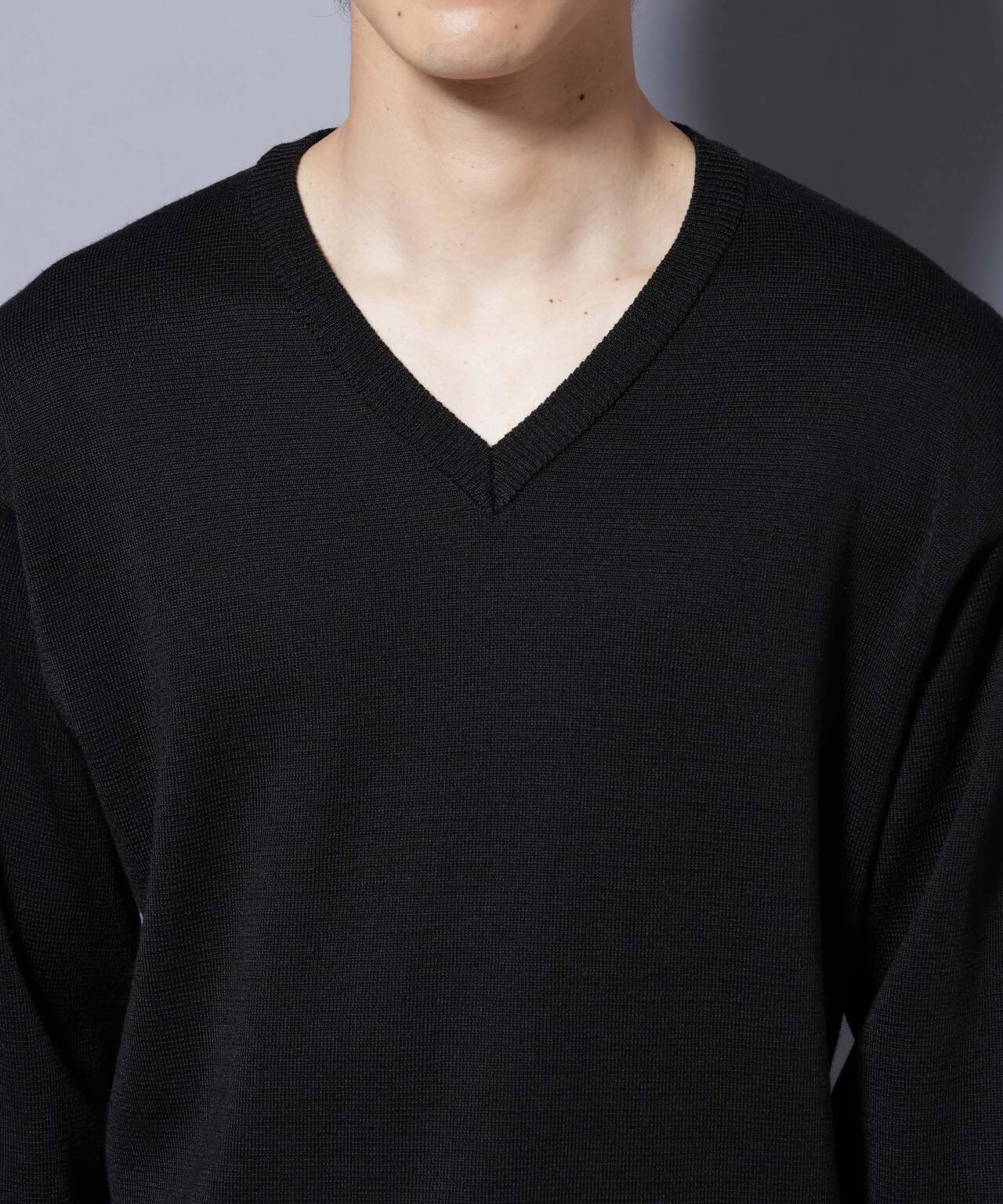 タスマニアウールミックス ミラノリブリラックスVネックニット 6725222224