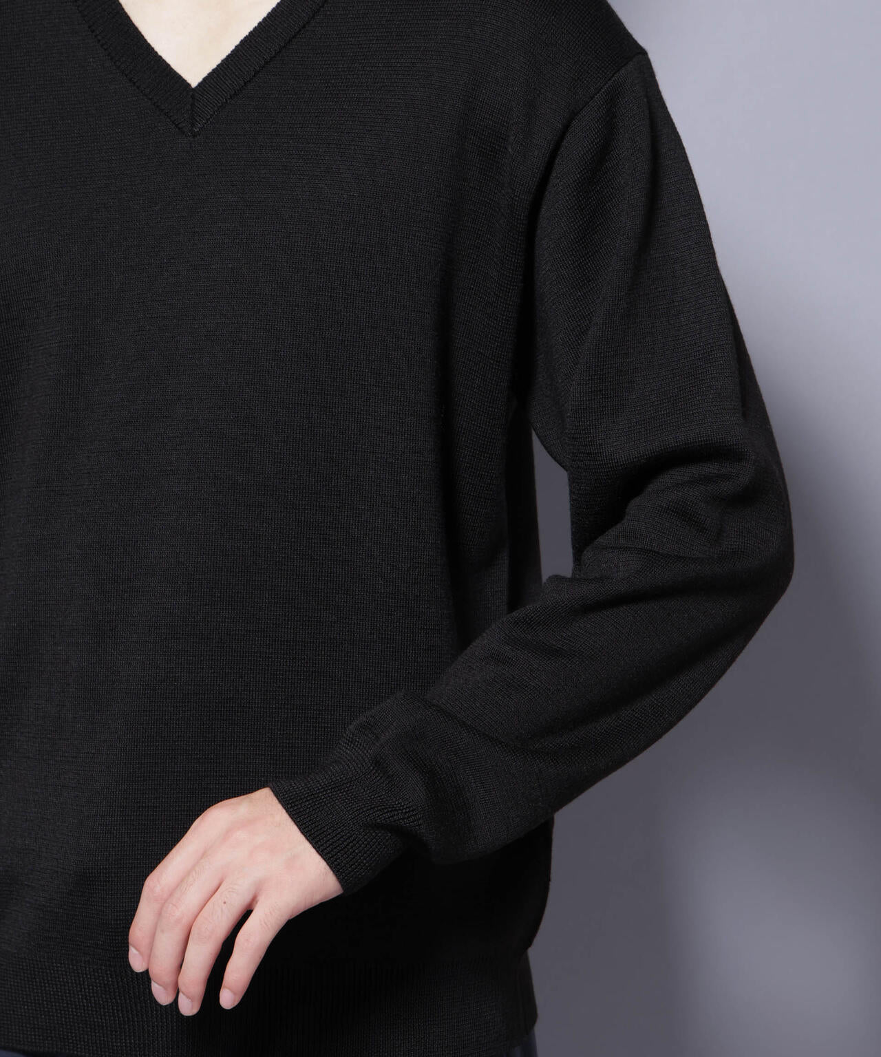 タスマニアウールミックス ミラノリブリラックスVネックニット 6725222224