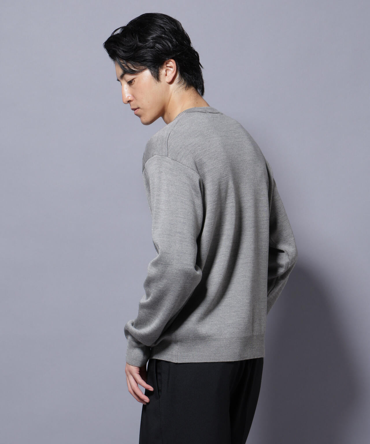 タスマニアウールミックス ミラノリブリラックスVネックニット 6725222224