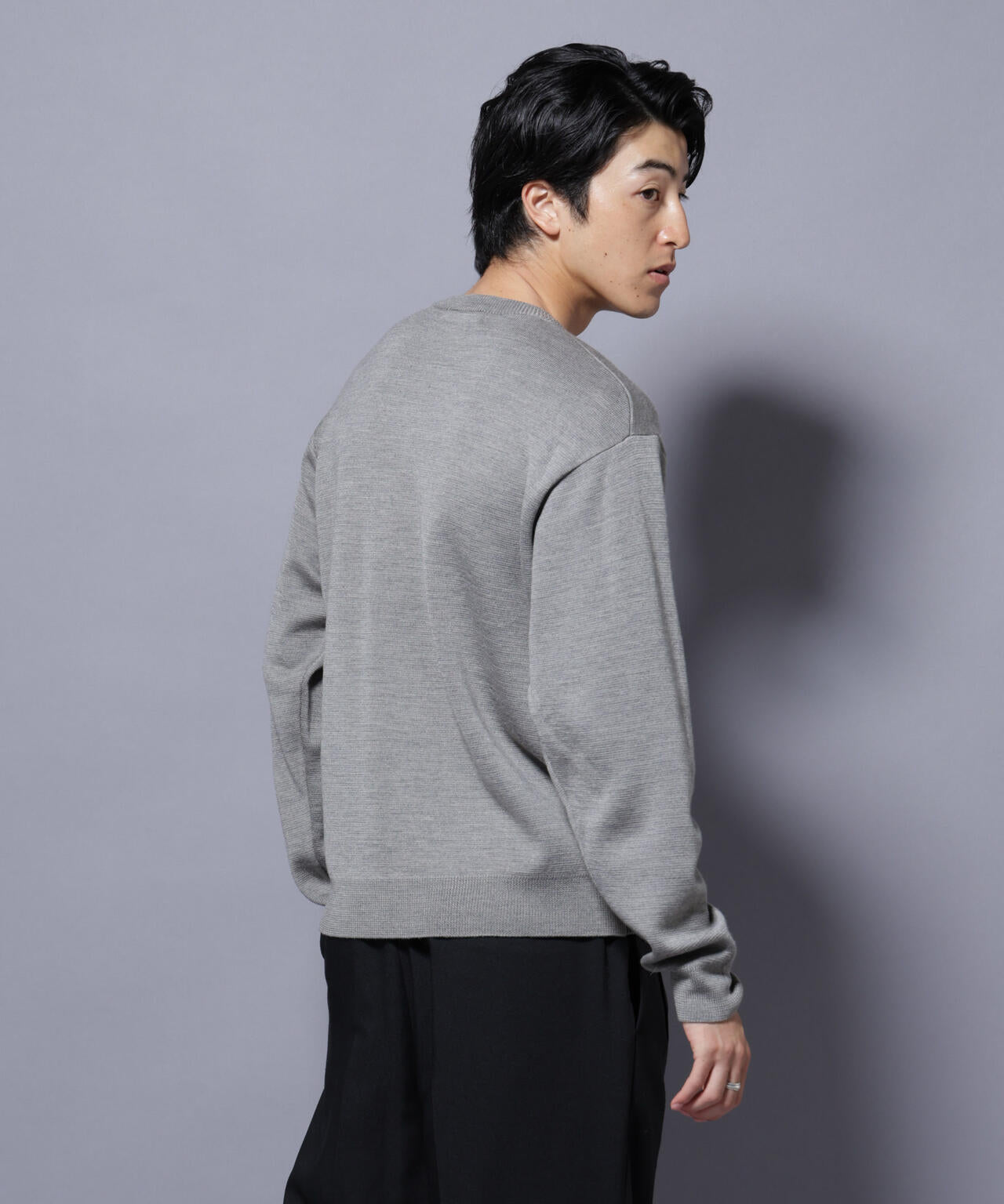 タスマニアウールミックス ミラノリブリラックスVネックニット 6725222224