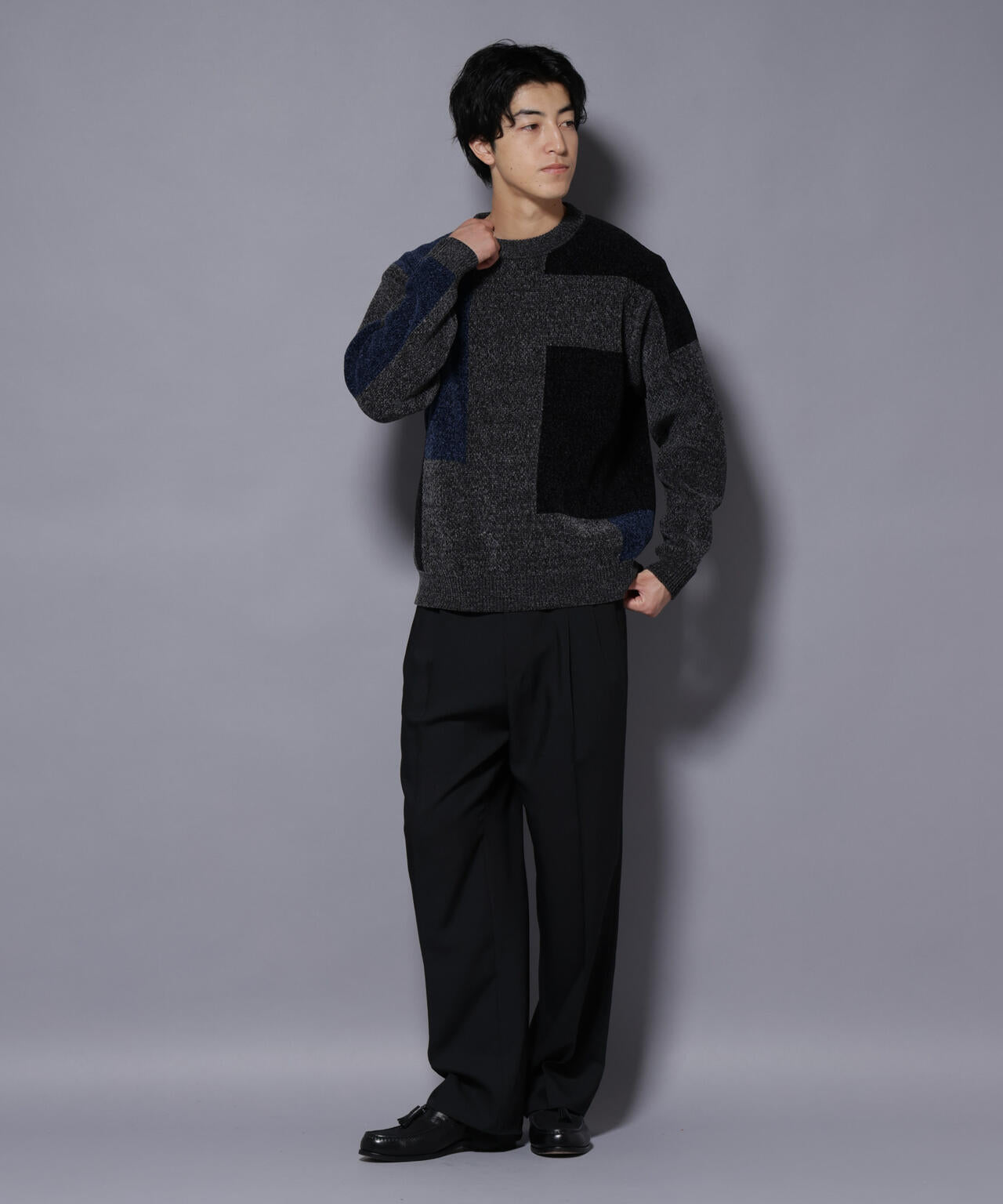 モールヤーンブロッキングニット 6725222226