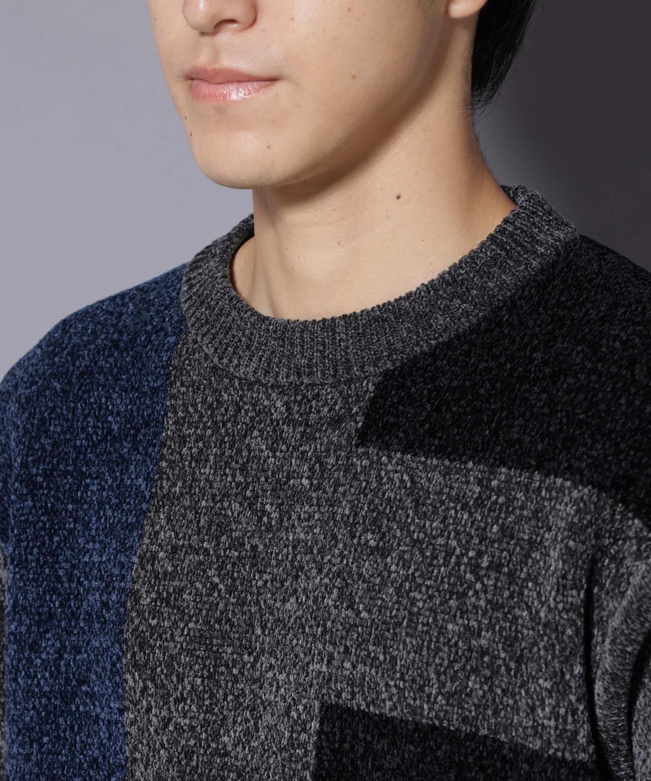 モールヤーンブロッキングニット 6725222226