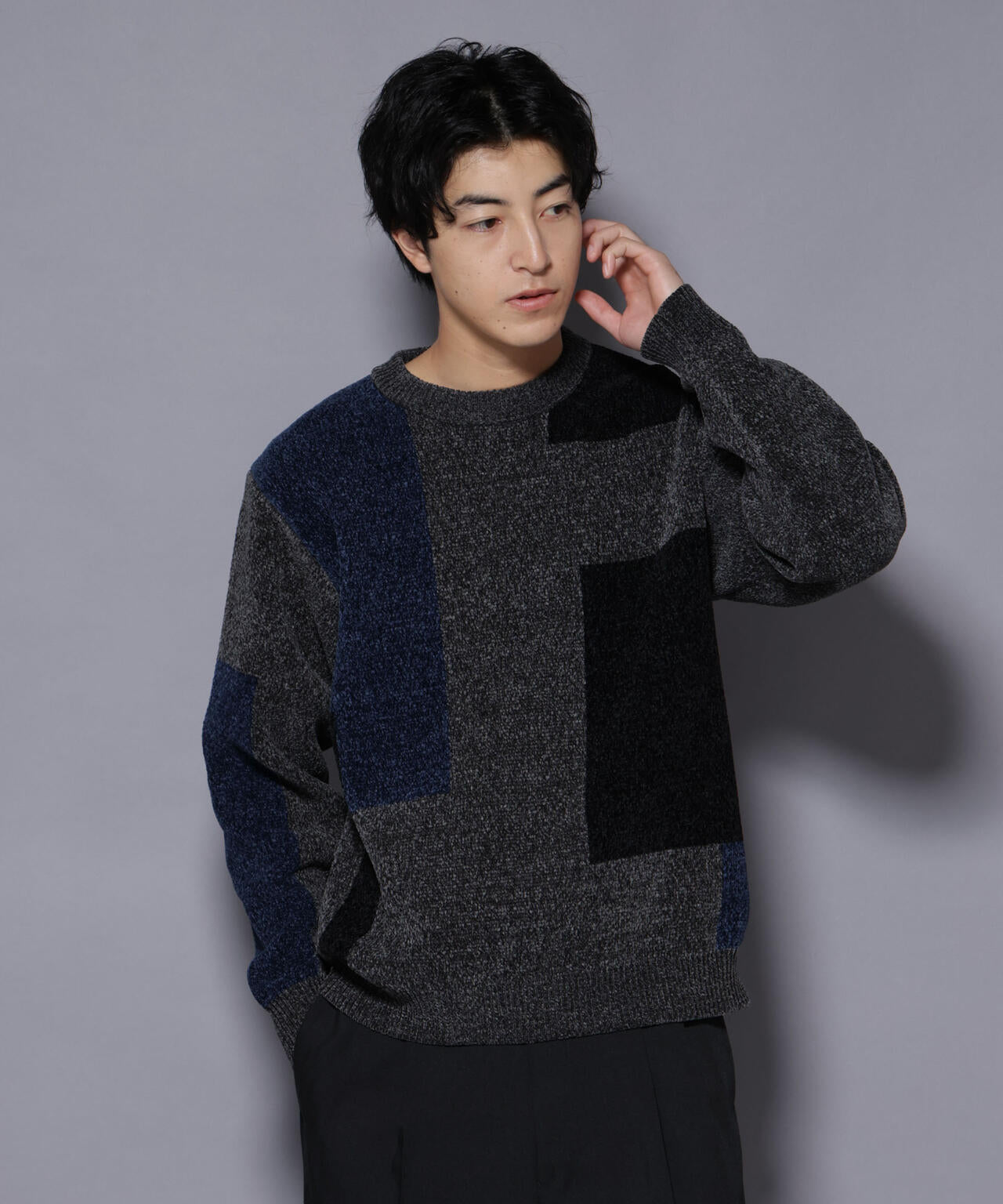 モールヤーンブロッキングニット 6725222226