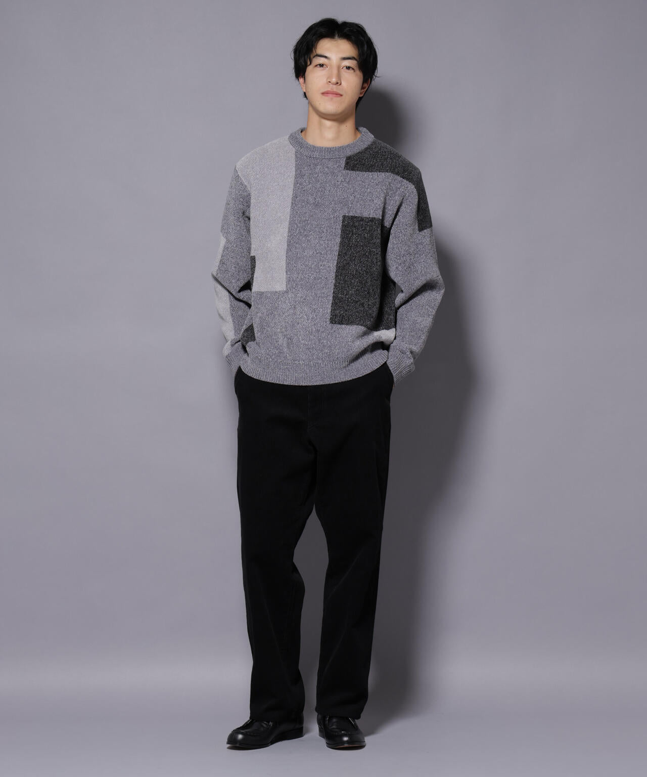 モールヤーンブロッキングニット 6725222226