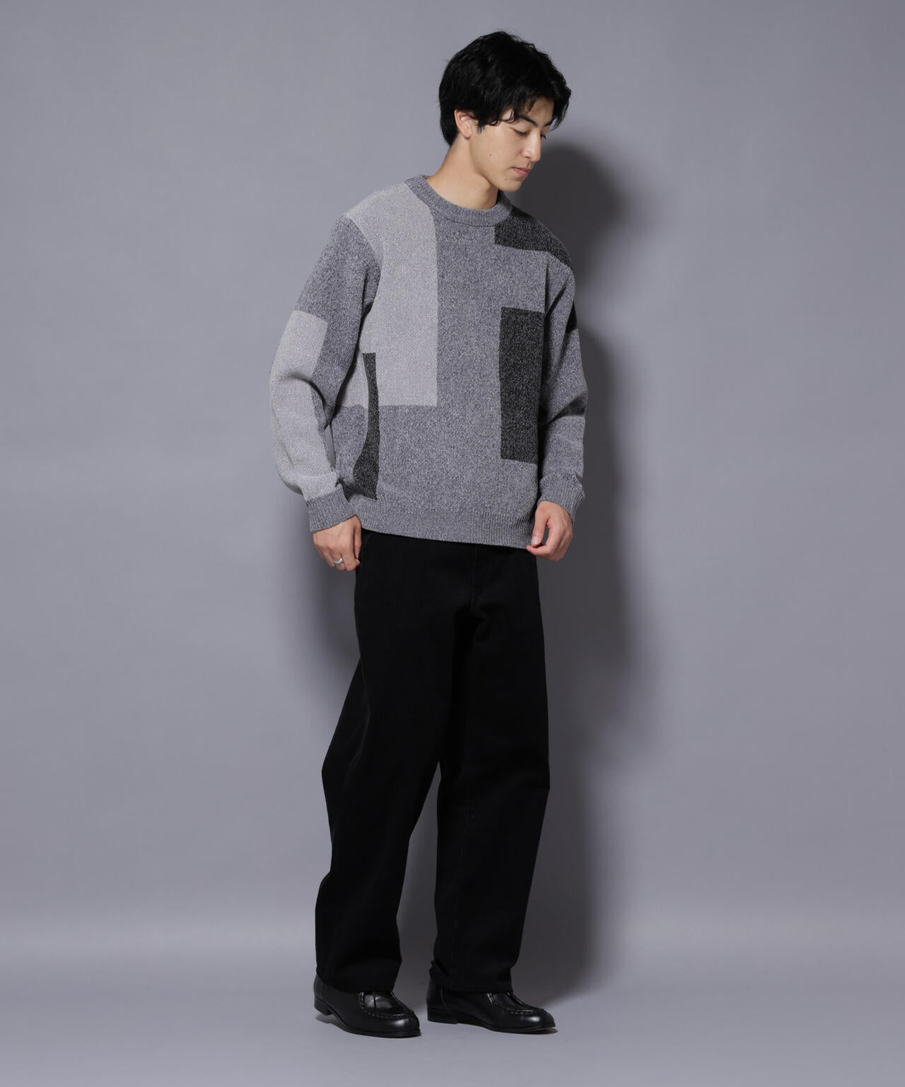 モールヤーンブロッキングニット 6725222226