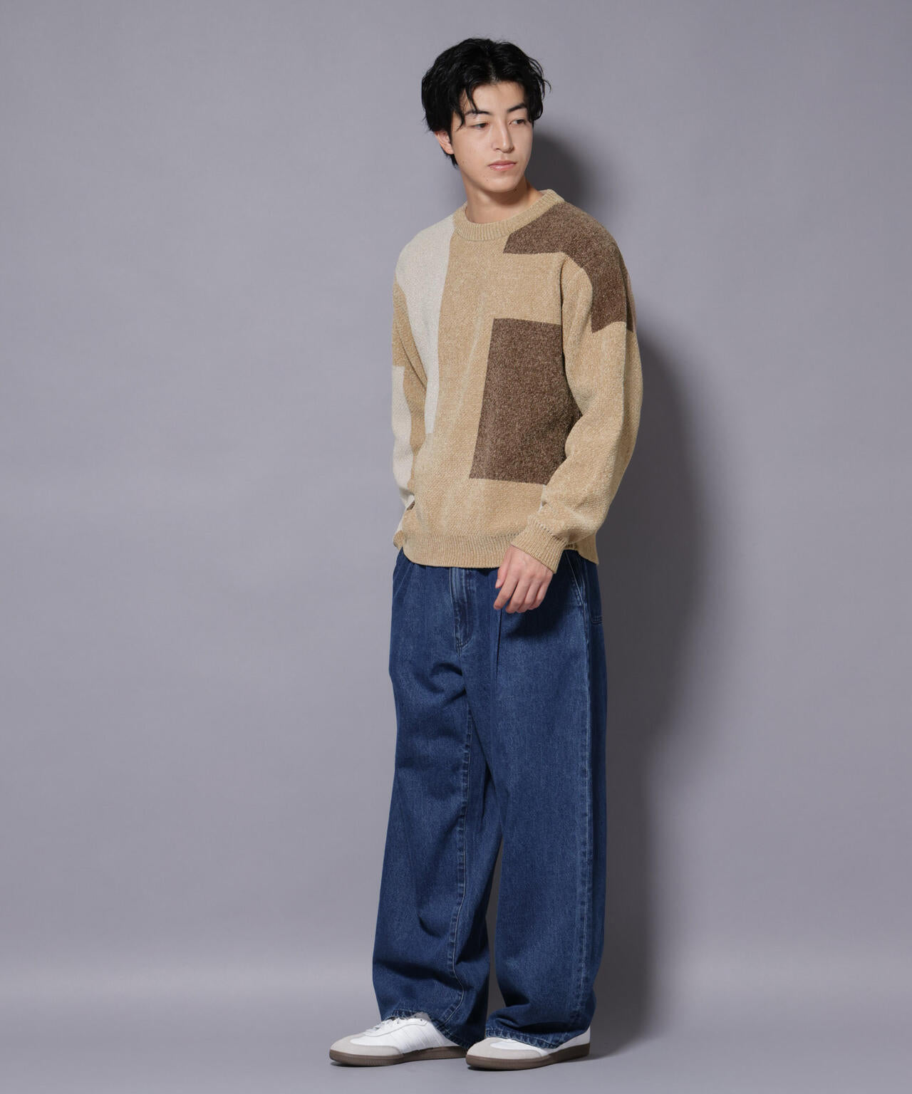 モールヤーンブロッキングニット 6725222226