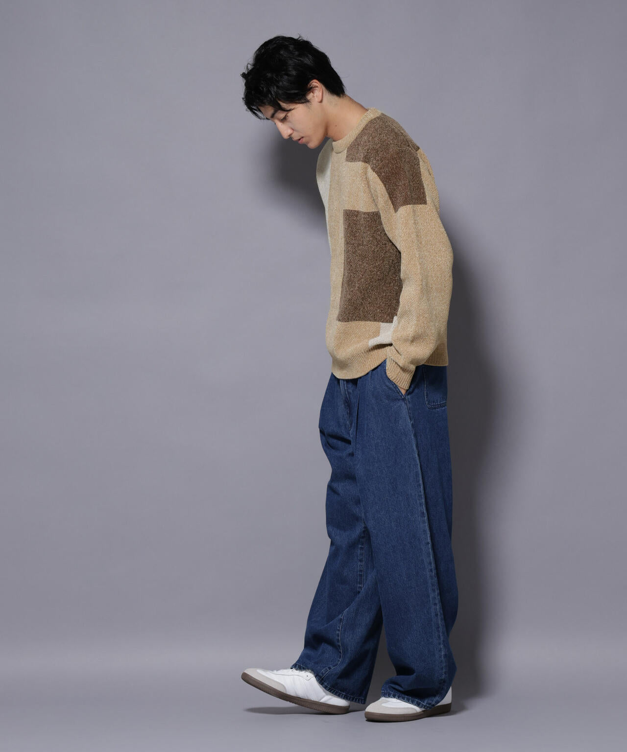 モールヤーンブロッキングニット 6725222226