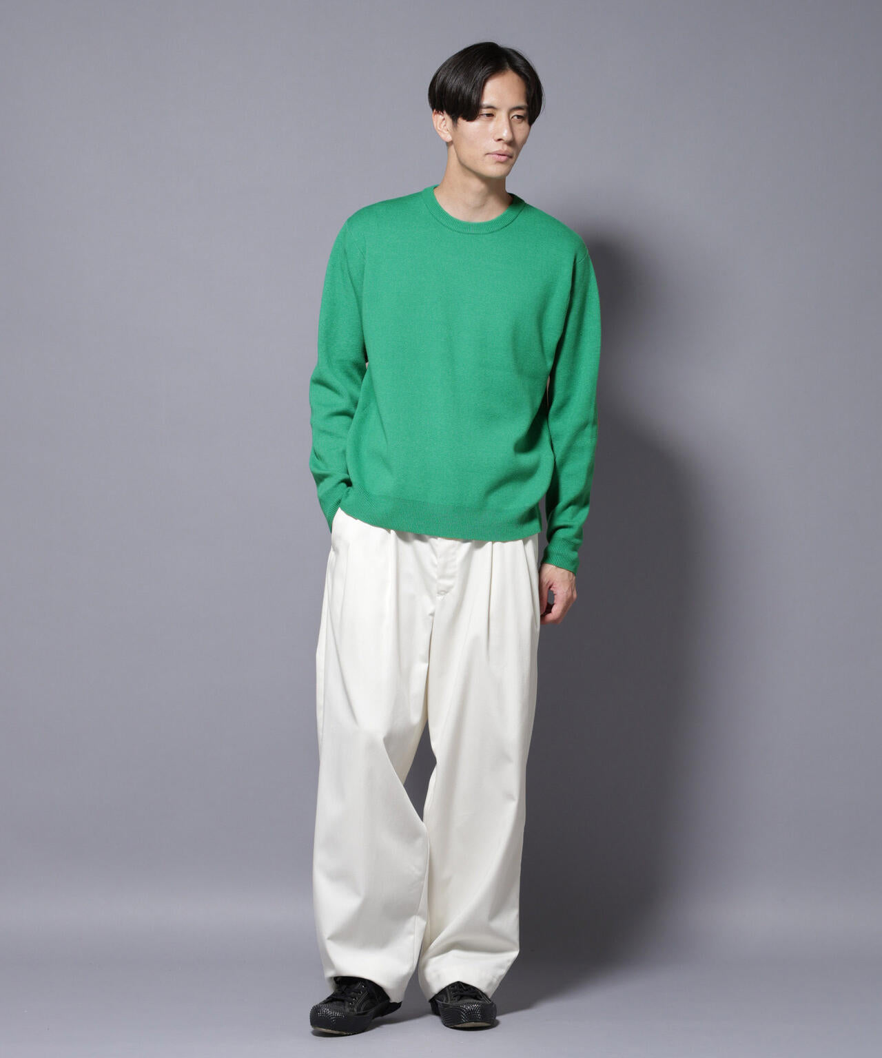 【正規品】STONE  クルーネックニット　極美品 Stone Island ストーンアイランド MAGLIA ラムウール クルーネック