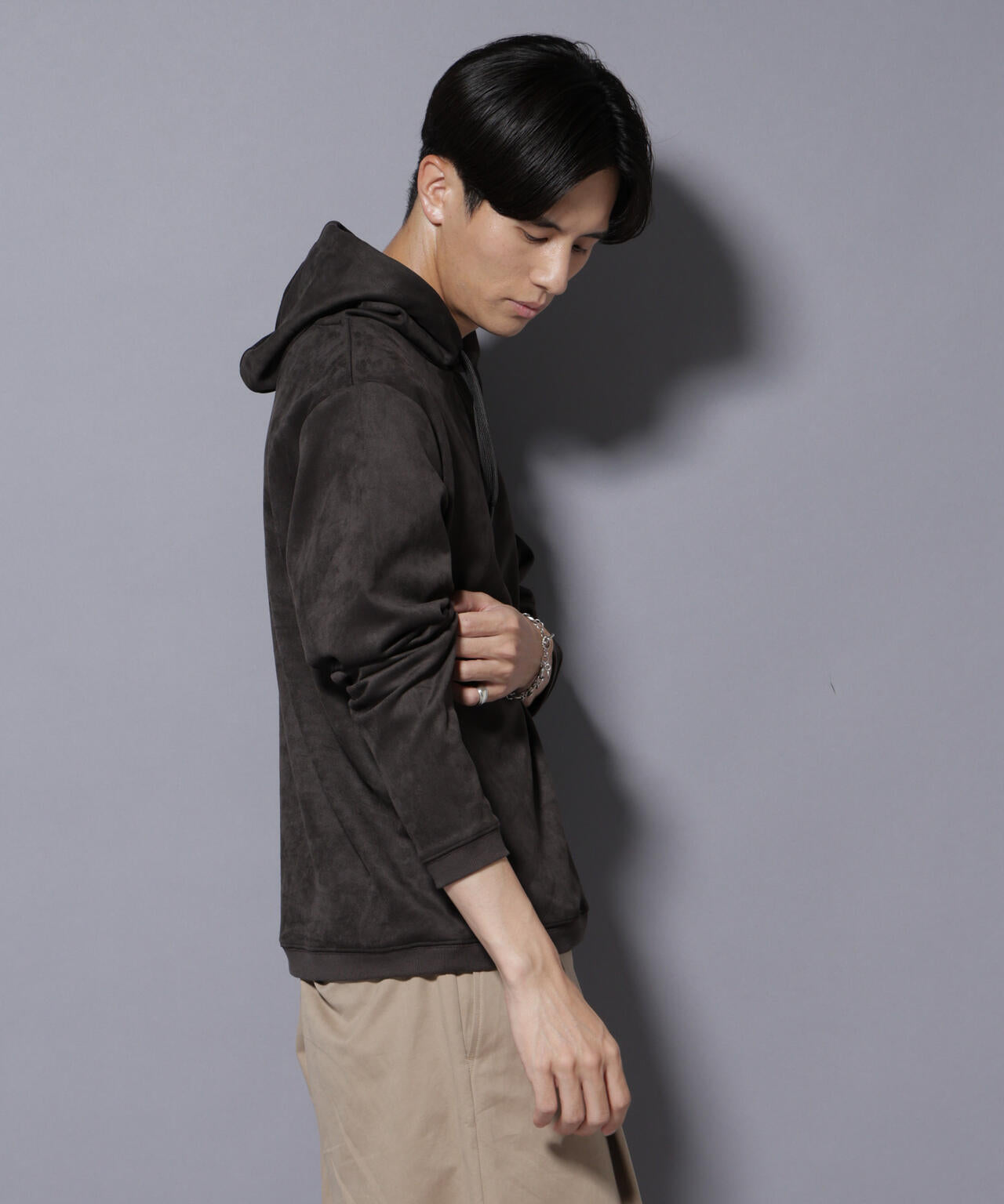 フェイクスエードフーディー 長袖 6725223203