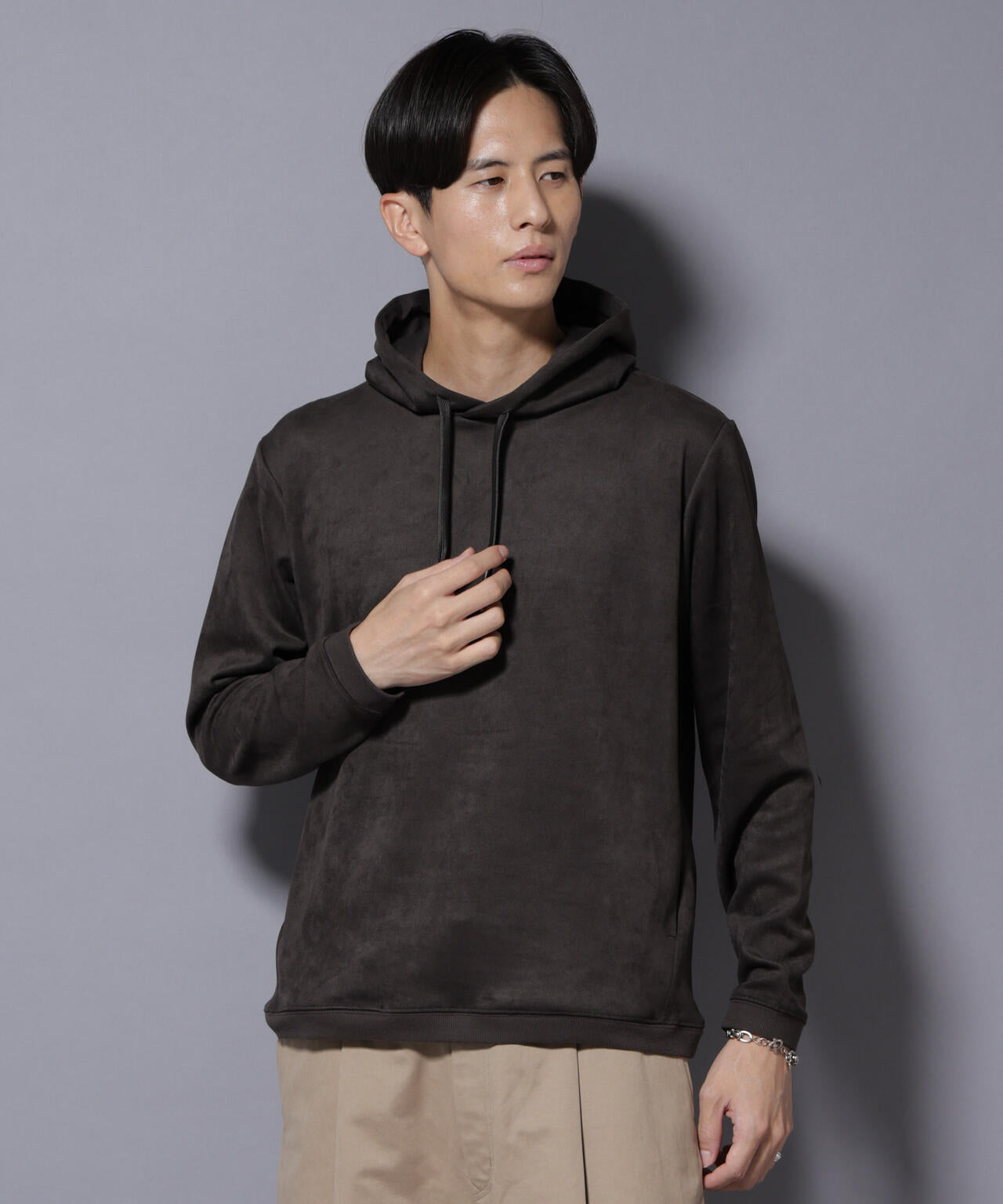 フェイクスエードフーディー 長袖 6725223203