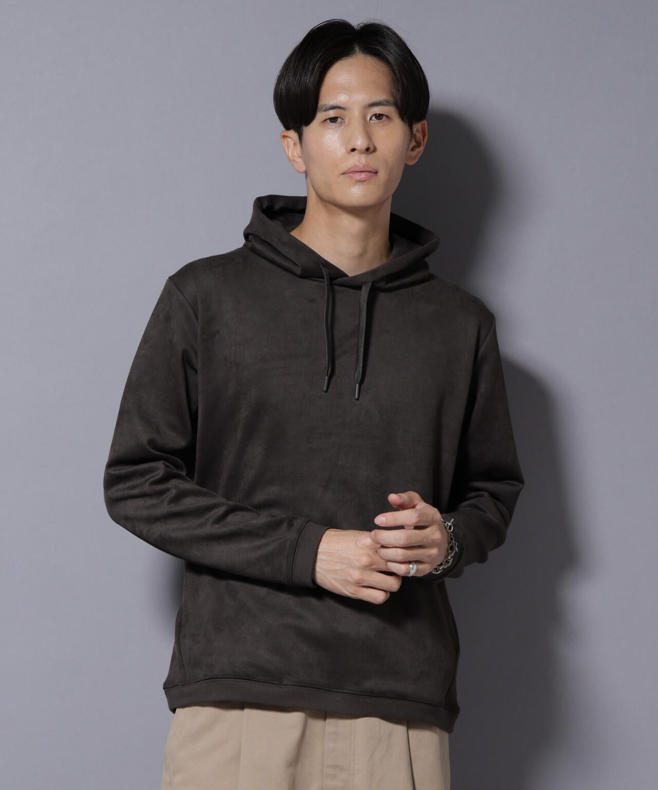 フェイクスエードフーディー 長袖 6725223203