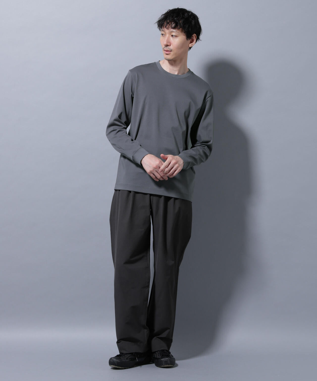 アンチスメルクルーネックTシャツ 長袖 6725223208