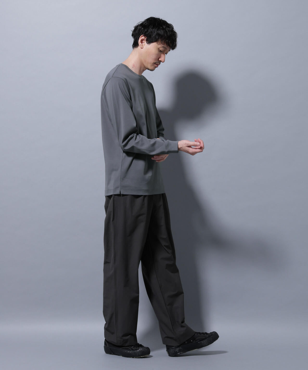 アンチスメルクルーネックTシャツ 長袖 6725223208