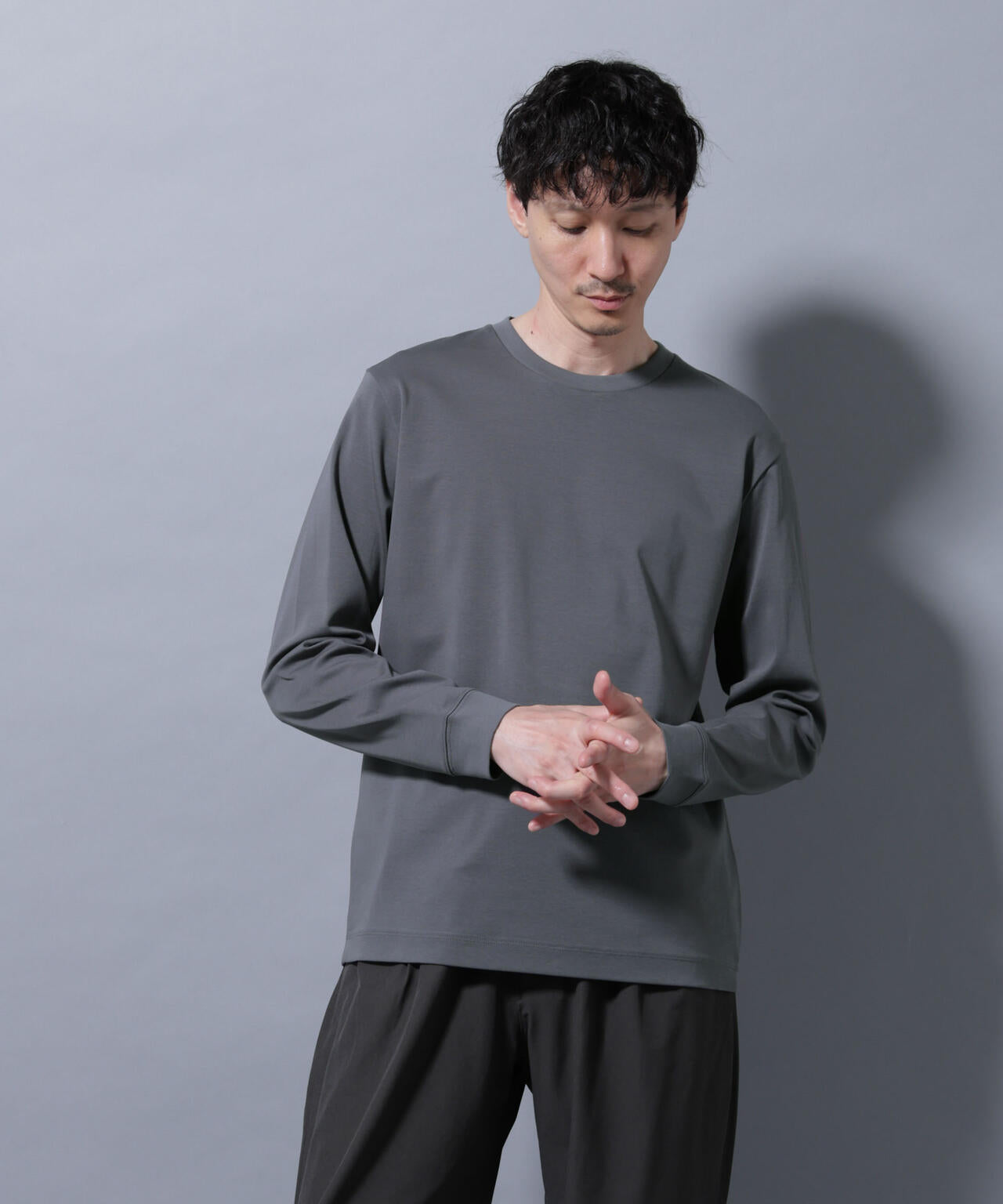アンチスメルクルーネックTシャツ 長袖 6725223208
