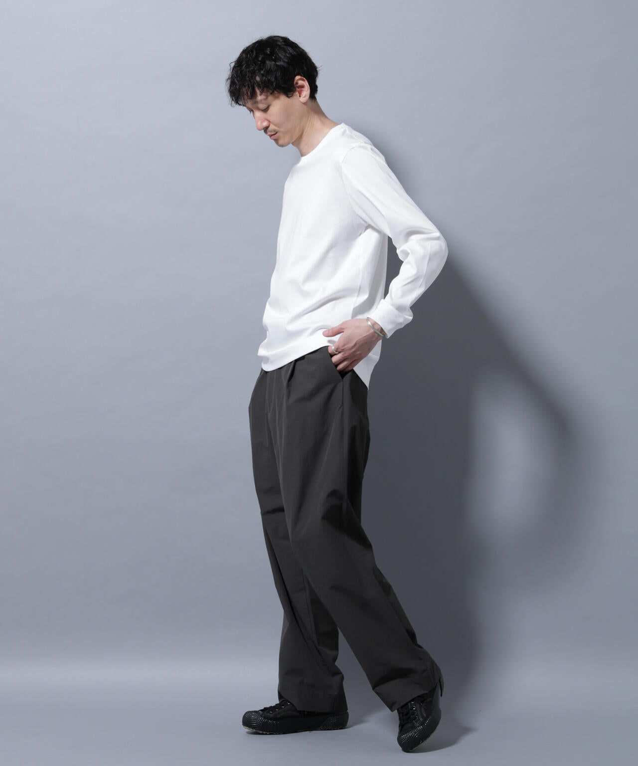 アンチスメルクルーネックTシャツ 長袖 6725223208