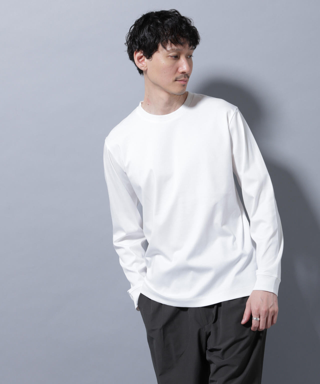アンチスメルクルーネックTシャツ 長袖 6725223208