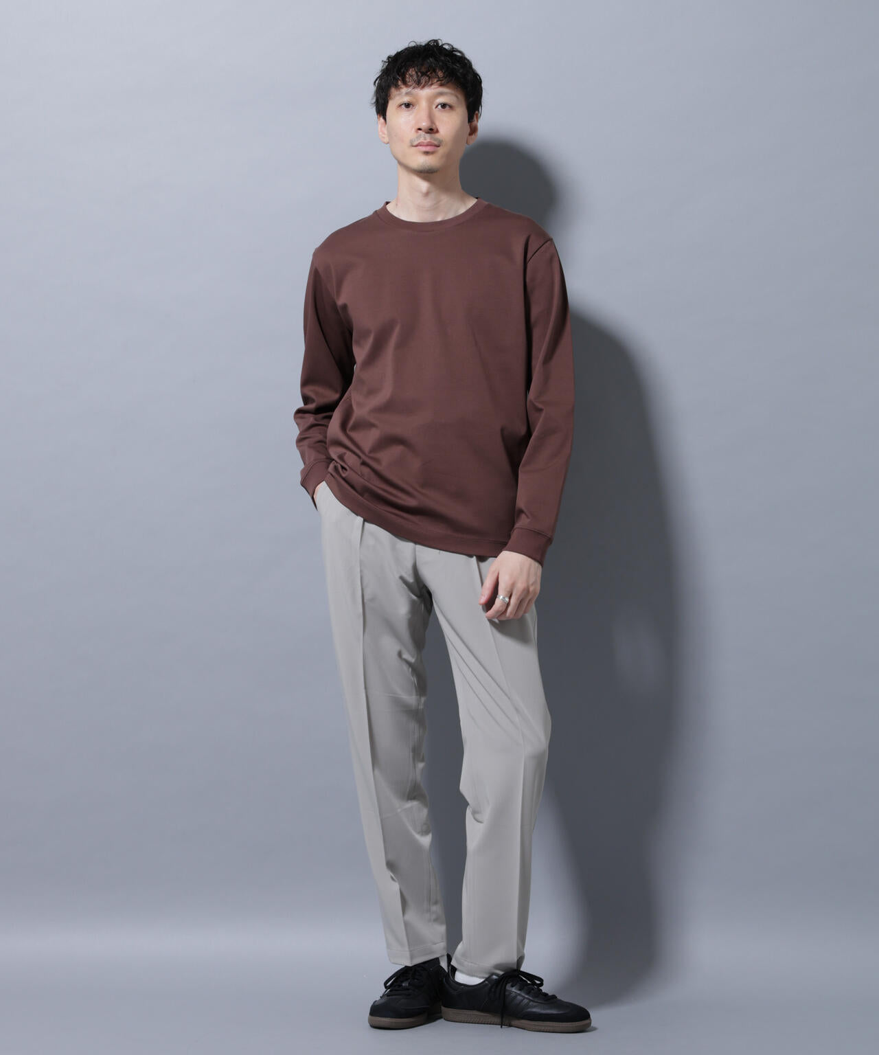 アンチスメルクルーネックTシャツ 長袖 6725223208