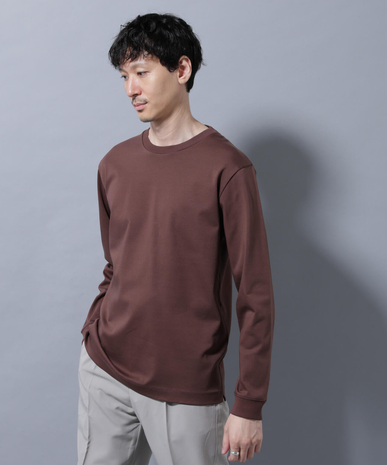 アンチスメルクルーネックTシャツ 長袖 6725223208