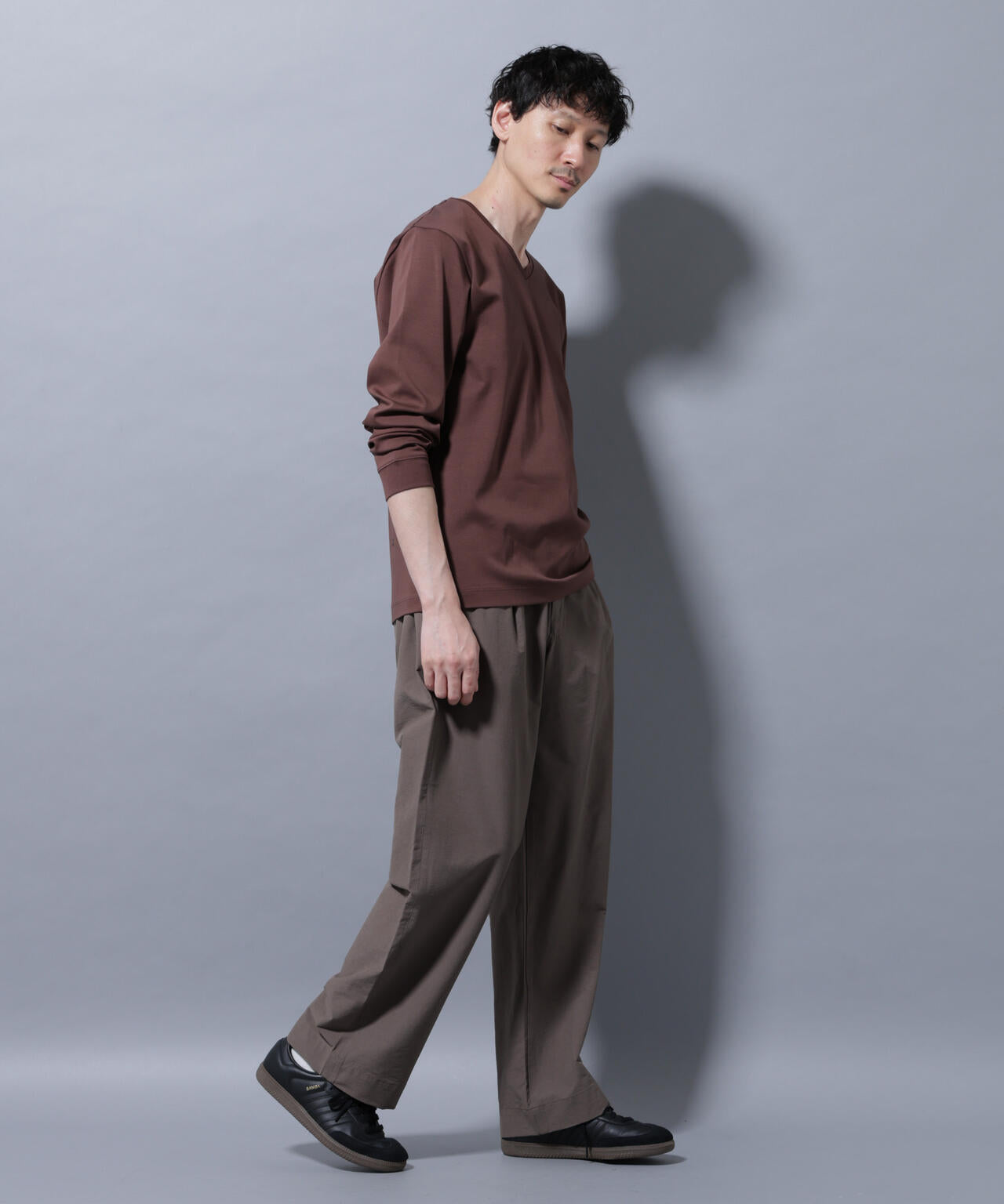 アンチスメルVネックTシャツ 長袖 6725223209