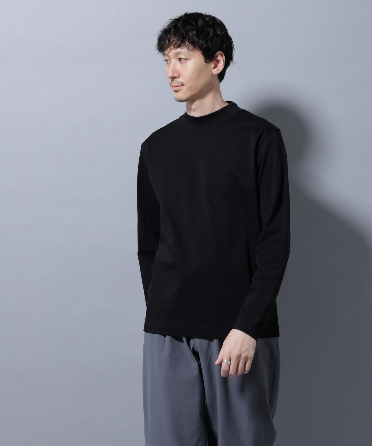 アンチスメルモックネックTシャツ 長袖 6725223210