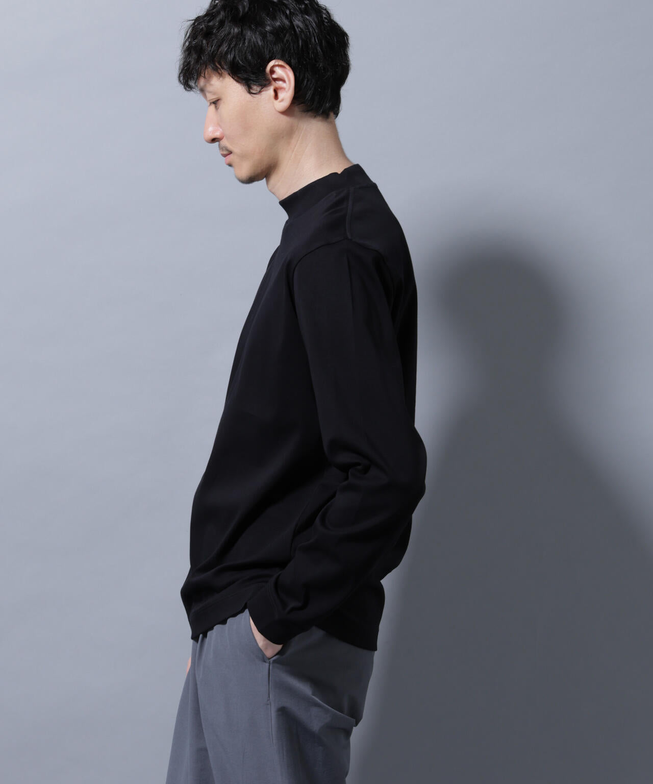 アンチスメルモックネックTシャツ 長袖 6725223210