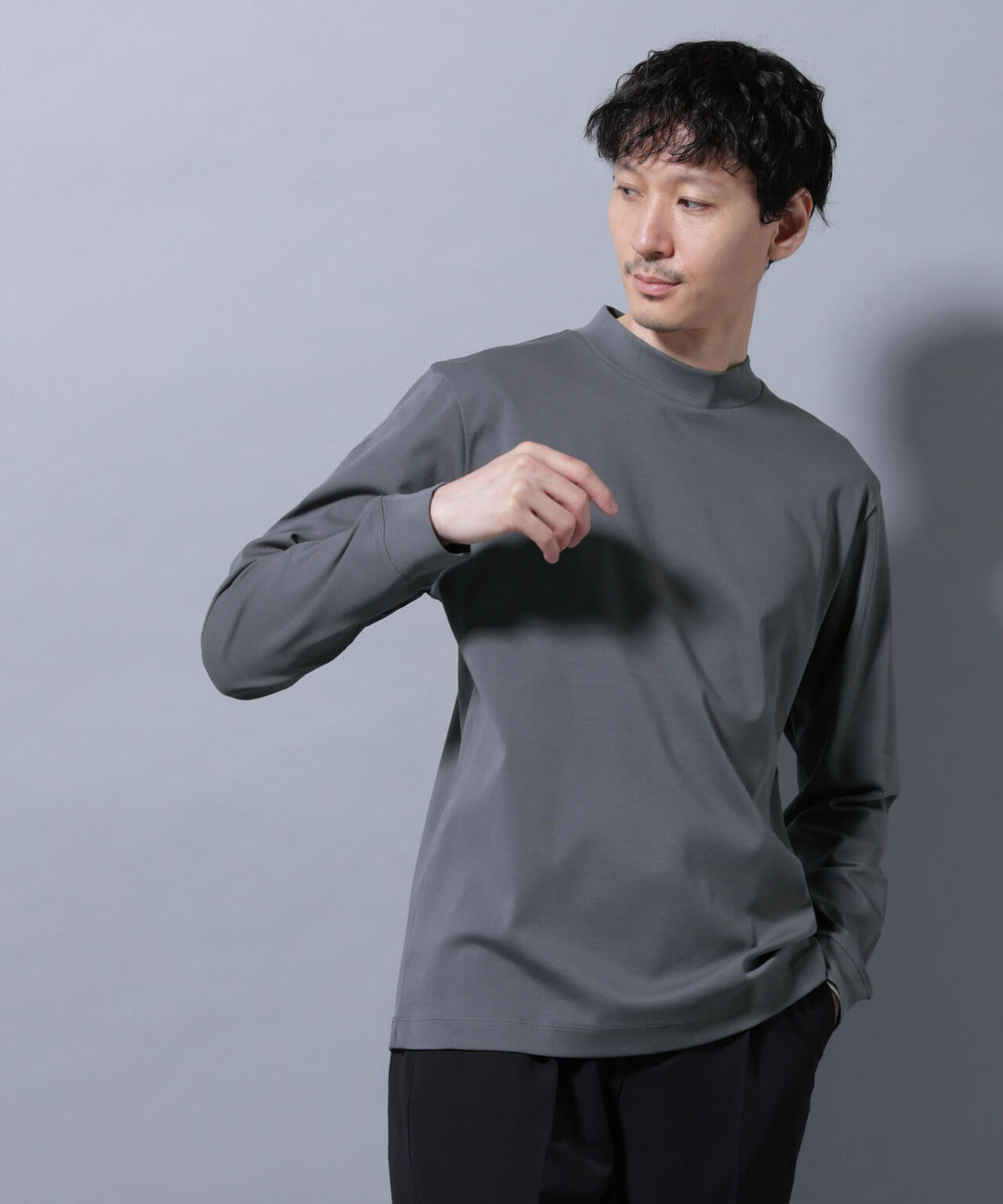 アンチスメルモックネックTシャツ 長袖 6725223210