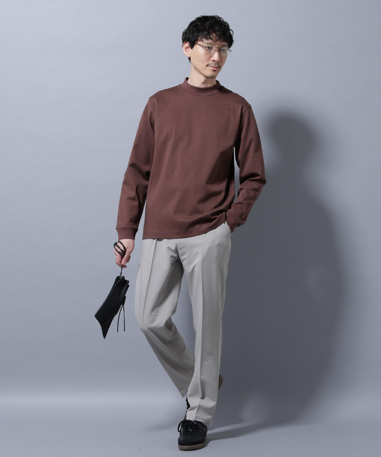 アンチスメルモックネックTシャツ 長袖 6725223210
