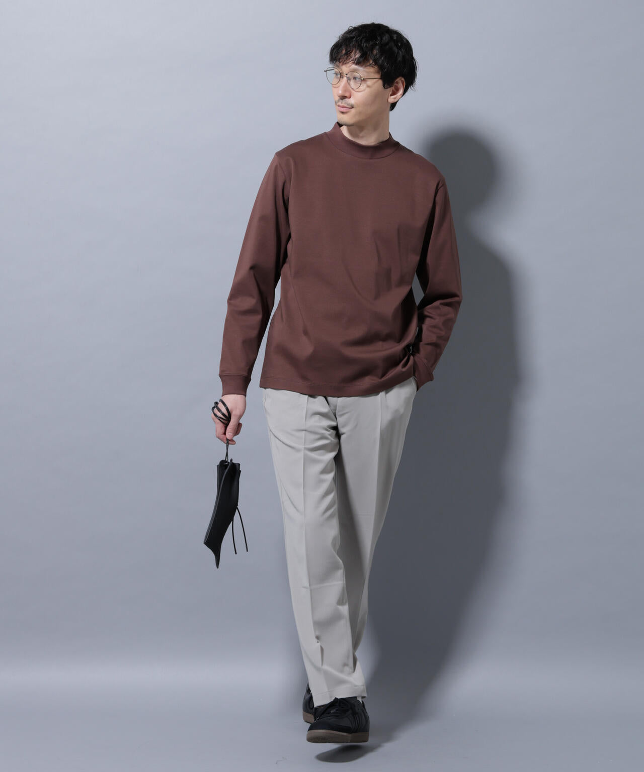 アンチスメルモックネックTシャツ 長袖 6725223210