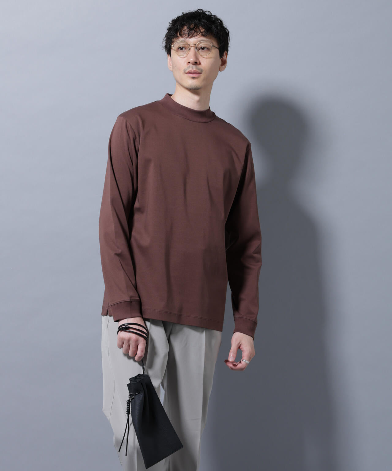 アンチスメルモックネックTシャツ 長袖 6725223210