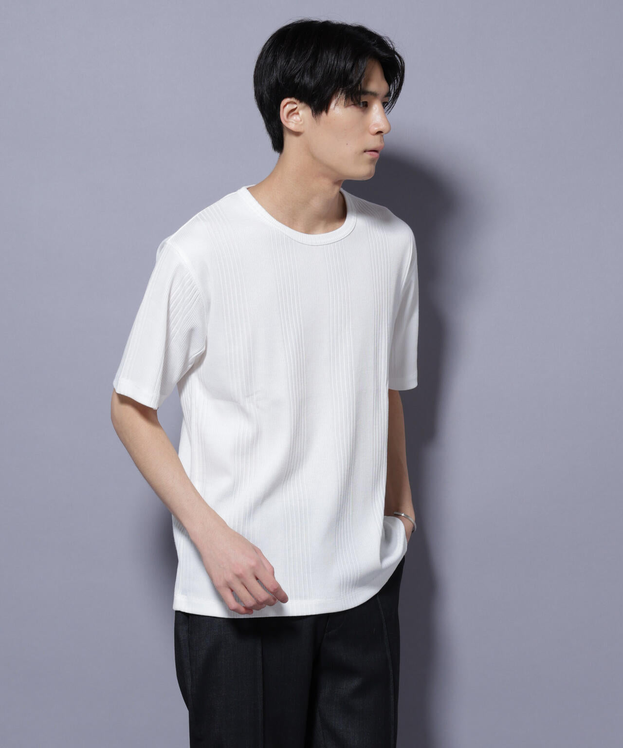 NORMANBROS/NORMANBROS別注 テレコUネックTシャツ 半袖 6725224001