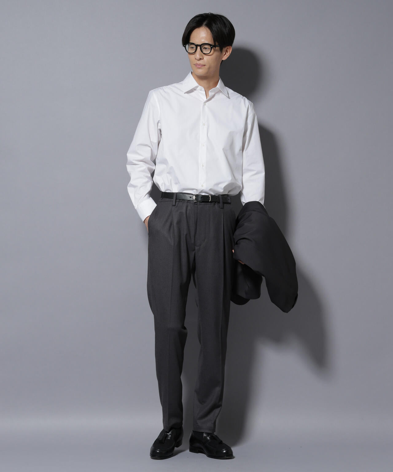 微起毛1タックテーパードパンツ