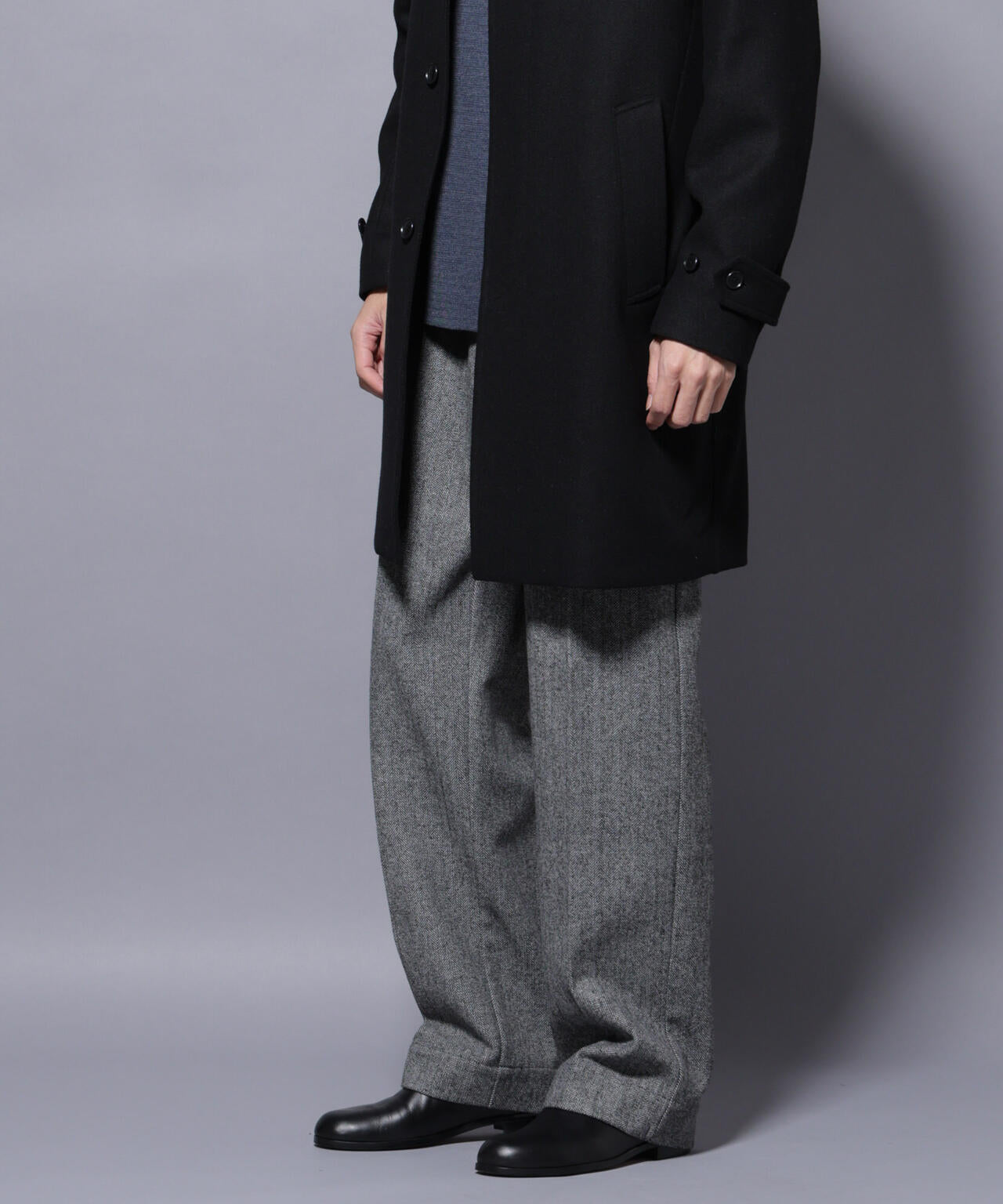 ヘリンボーンストレートスラックス