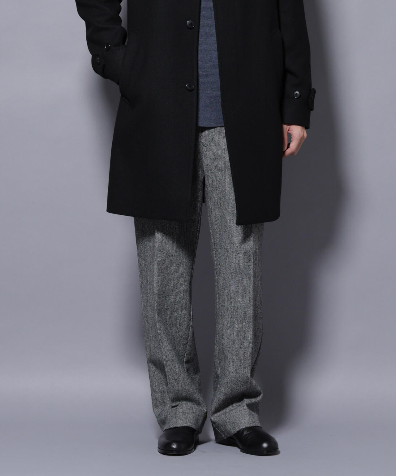 ヘリンボーンストレートスラックス