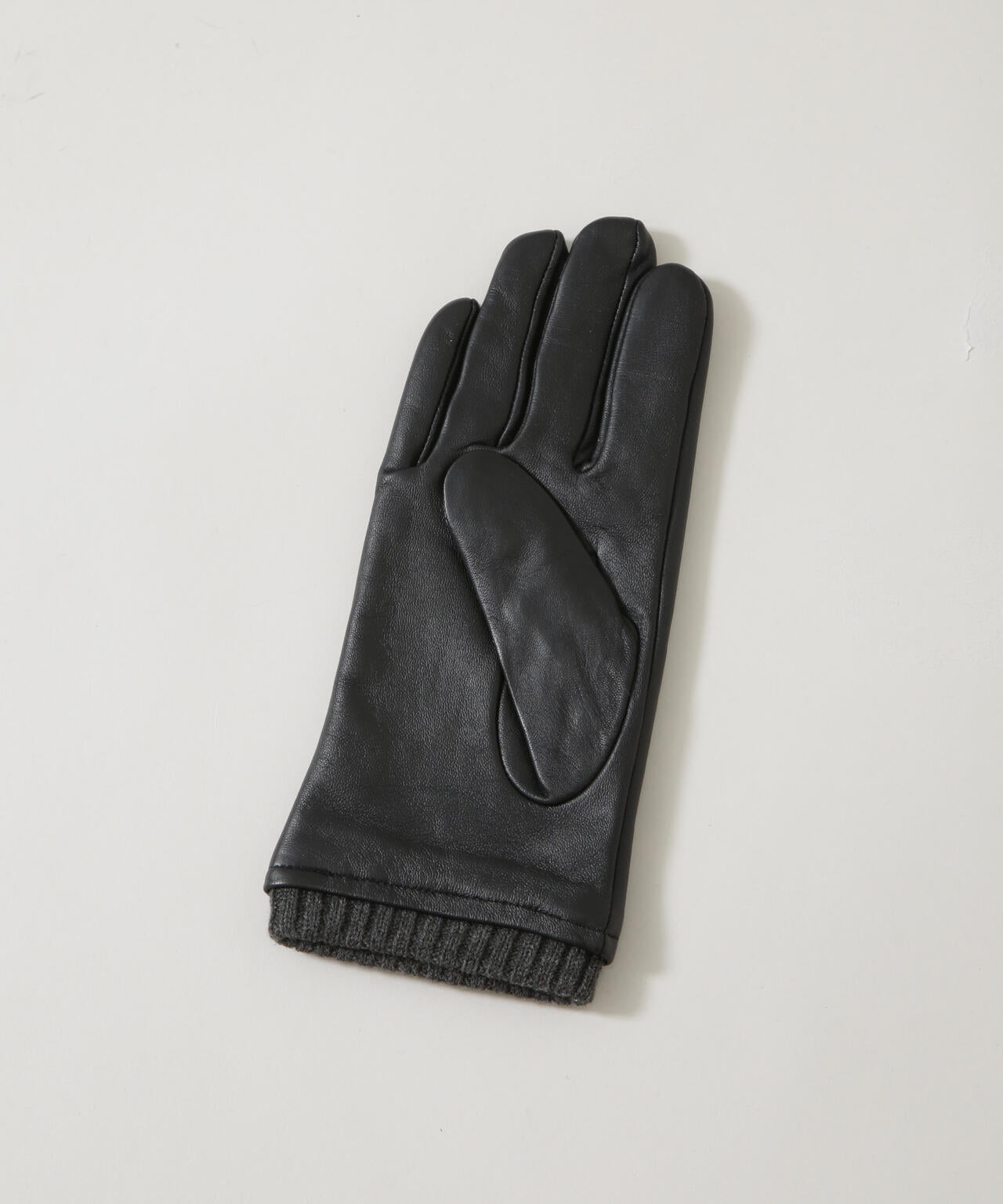 タッチパネル対応 リブ付きラムレザーグローブ