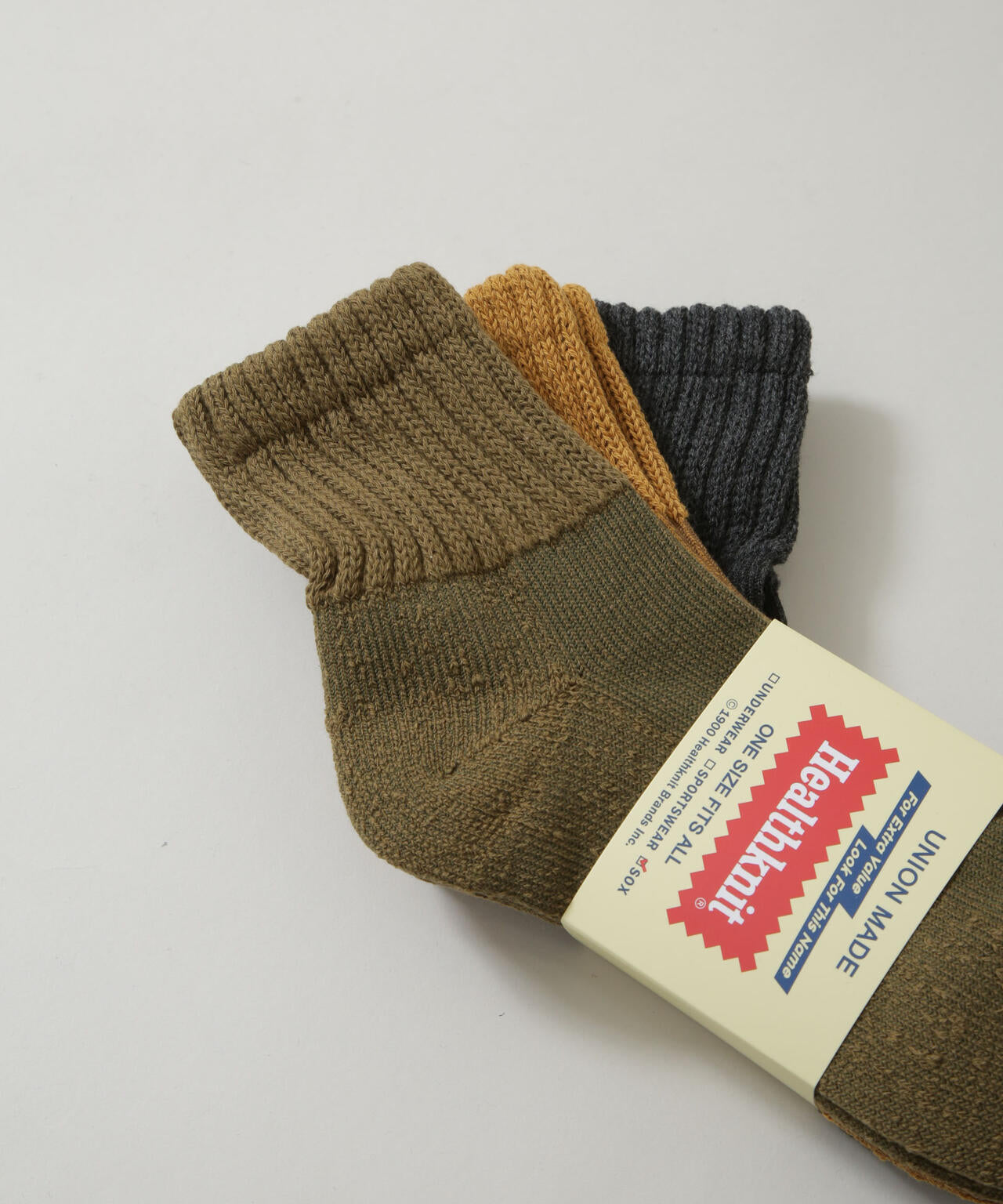 Healthknit/シンカーカラー無地 ソックス 3足セット 6725251022