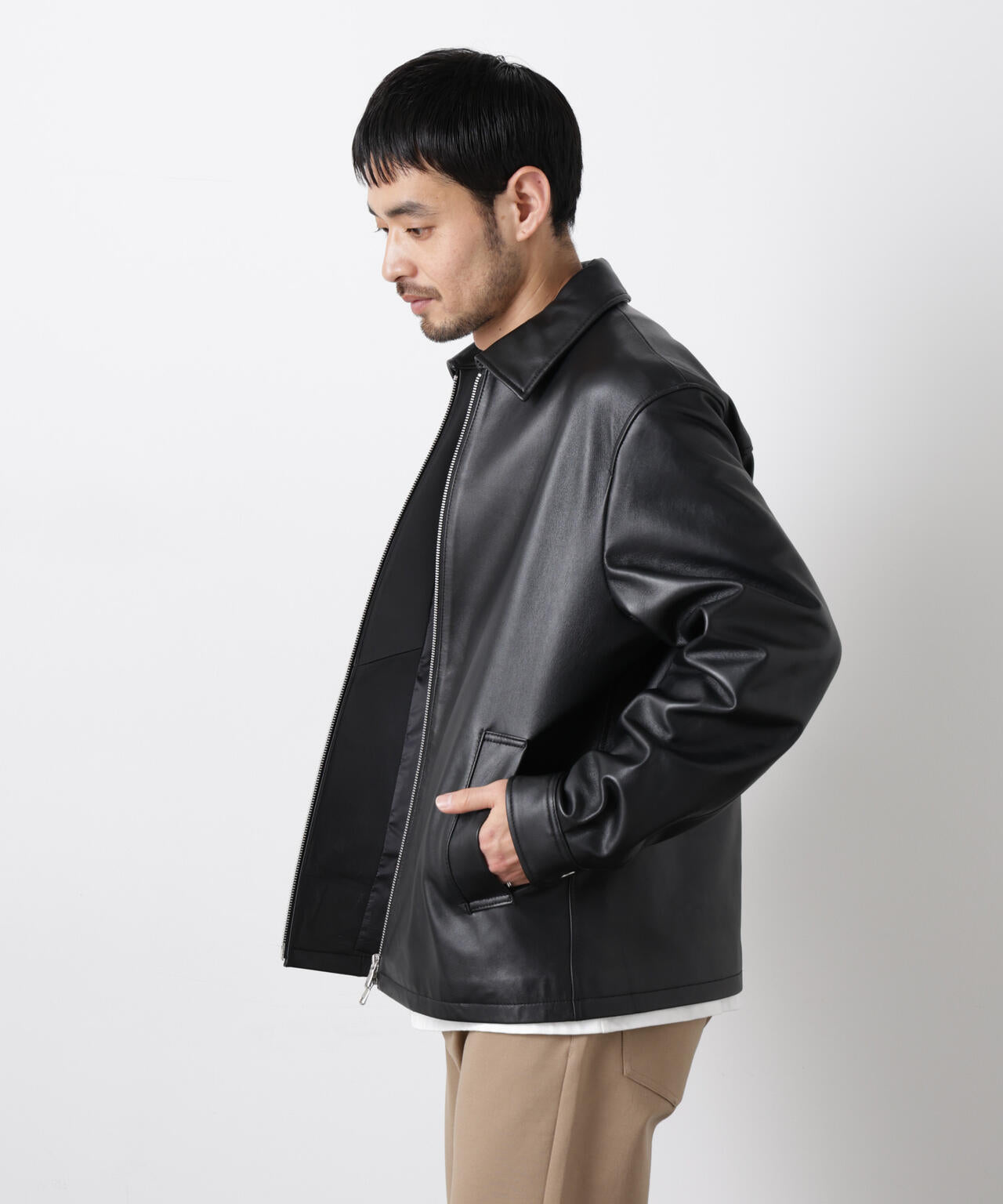 レザーシングルライダースジャケット 6726113201