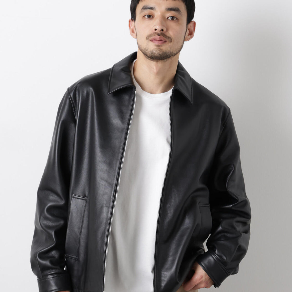 レザーシングルライダースジャケット