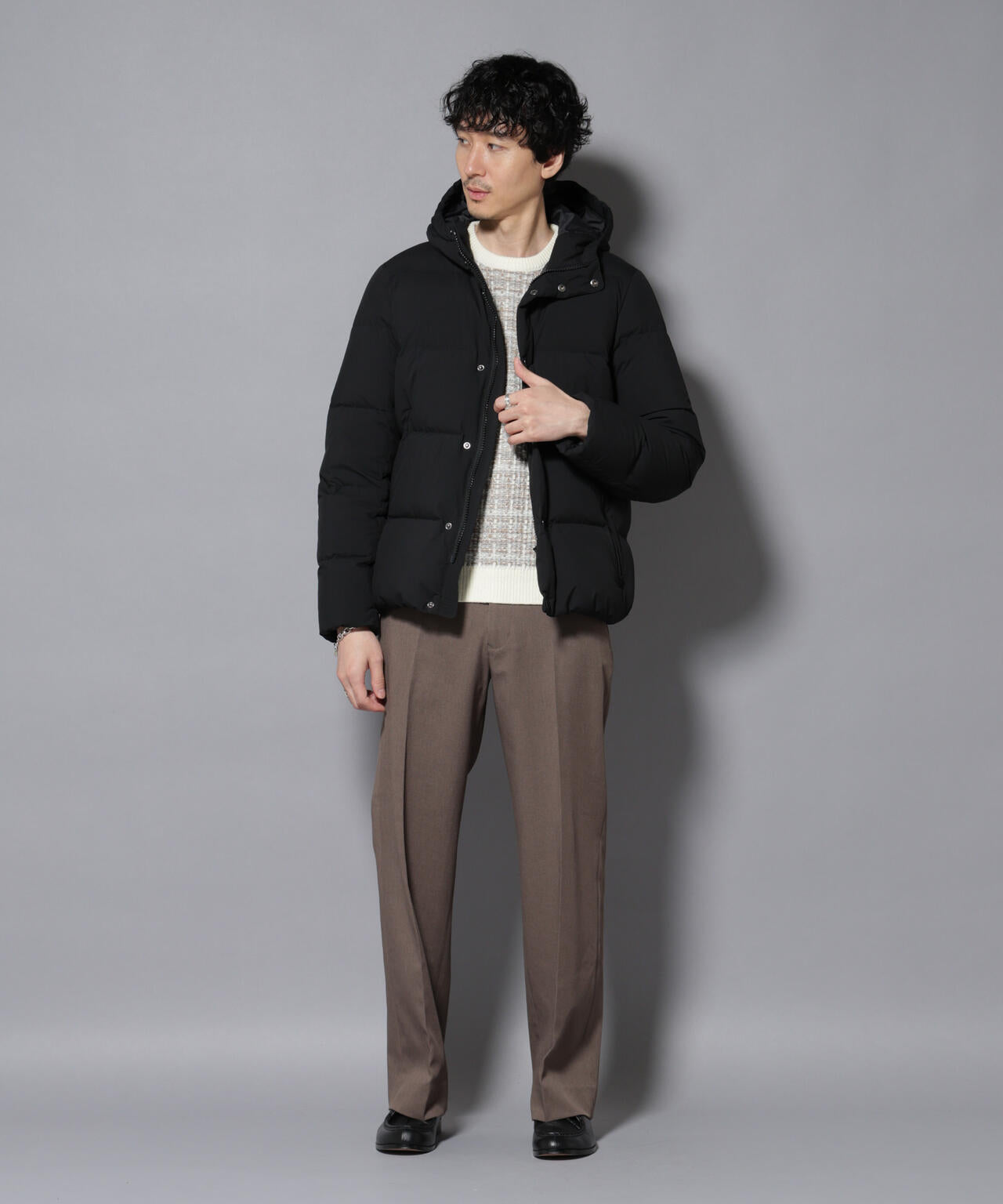 anewdown(R)フルダルステッチフーデット撥水ダウン 6726114202