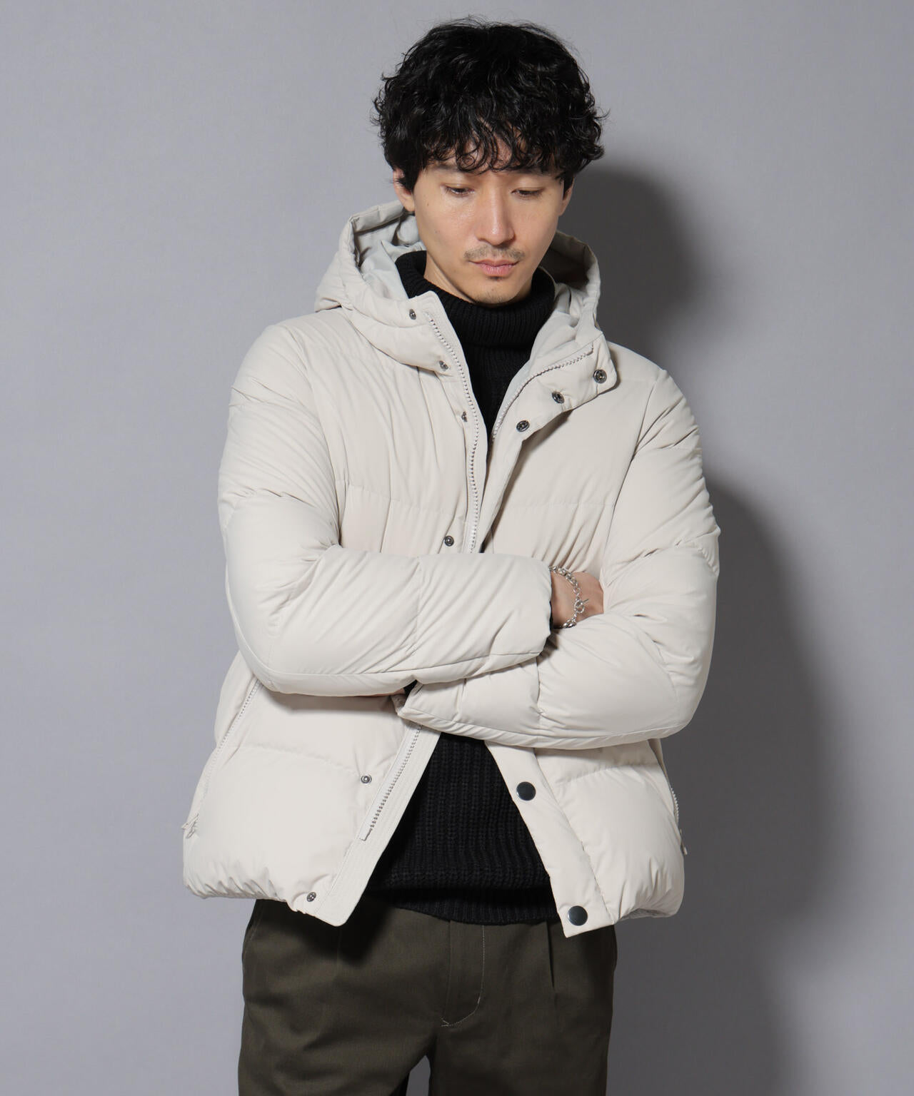 anewdown(R)フルダルステッチフーデット撥水ダウン 6726114202