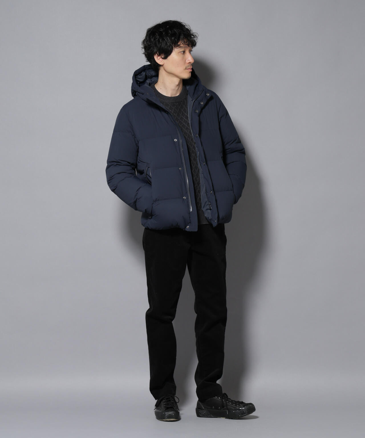 anewdown(R)フルダルステッチフーデット撥水ダウン 6726114202