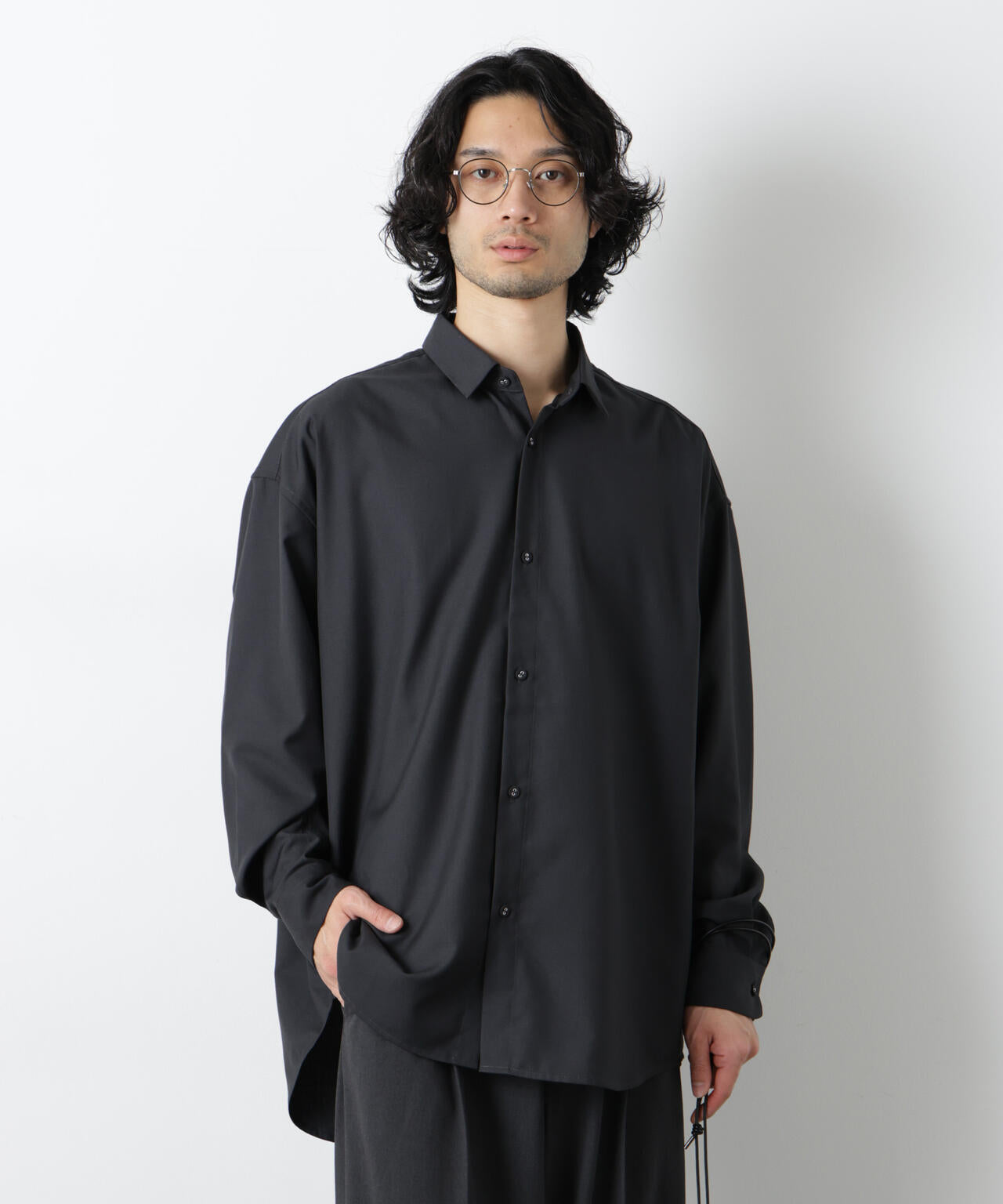 ビッグドレープシャツ 長袖