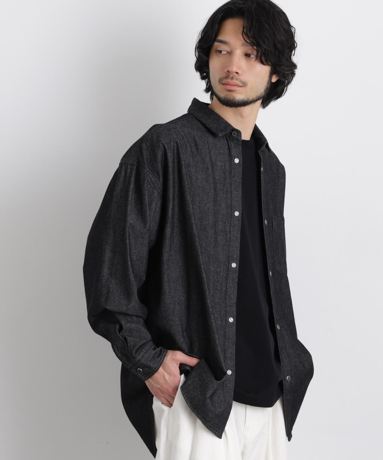 6.5oz リラックスデニムシャツ 長袖 6726120203