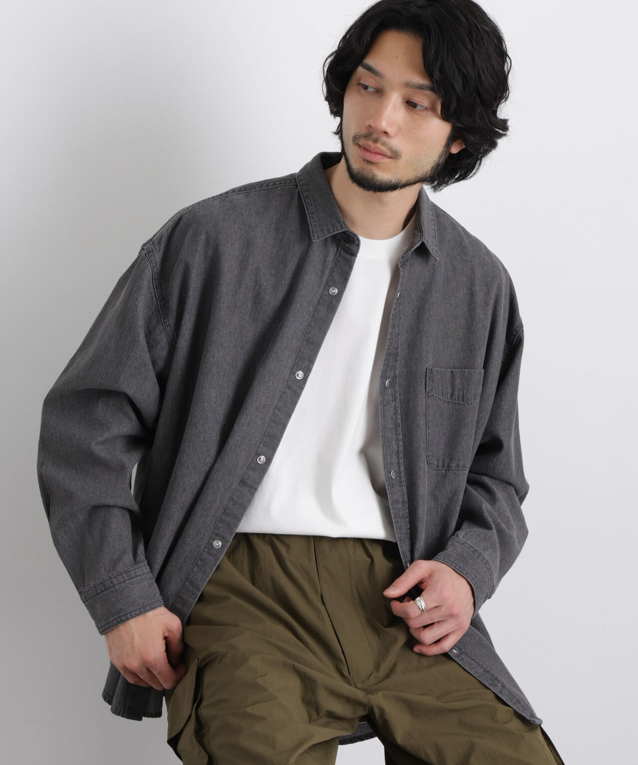 6.5oz リラックスデニムシャツ 長袖