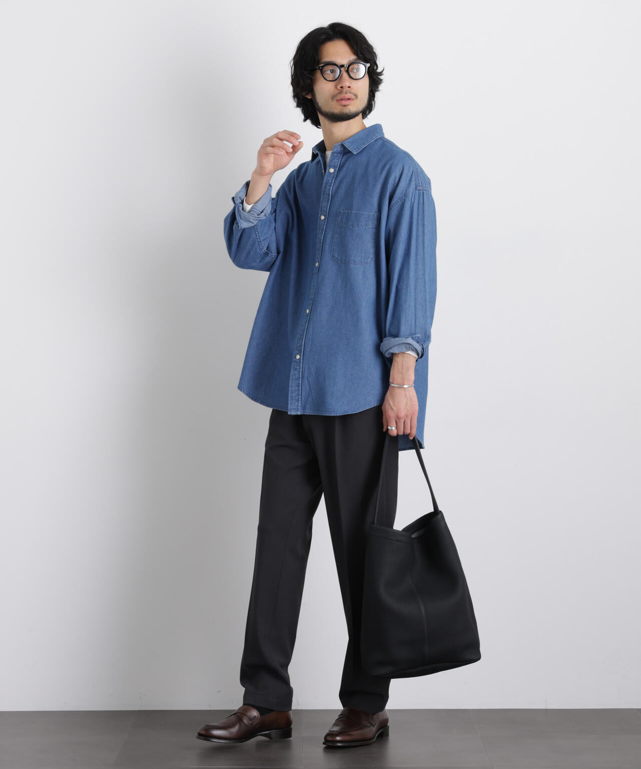 6.5oz リラックスデニムシャツ 長袖 6726120203