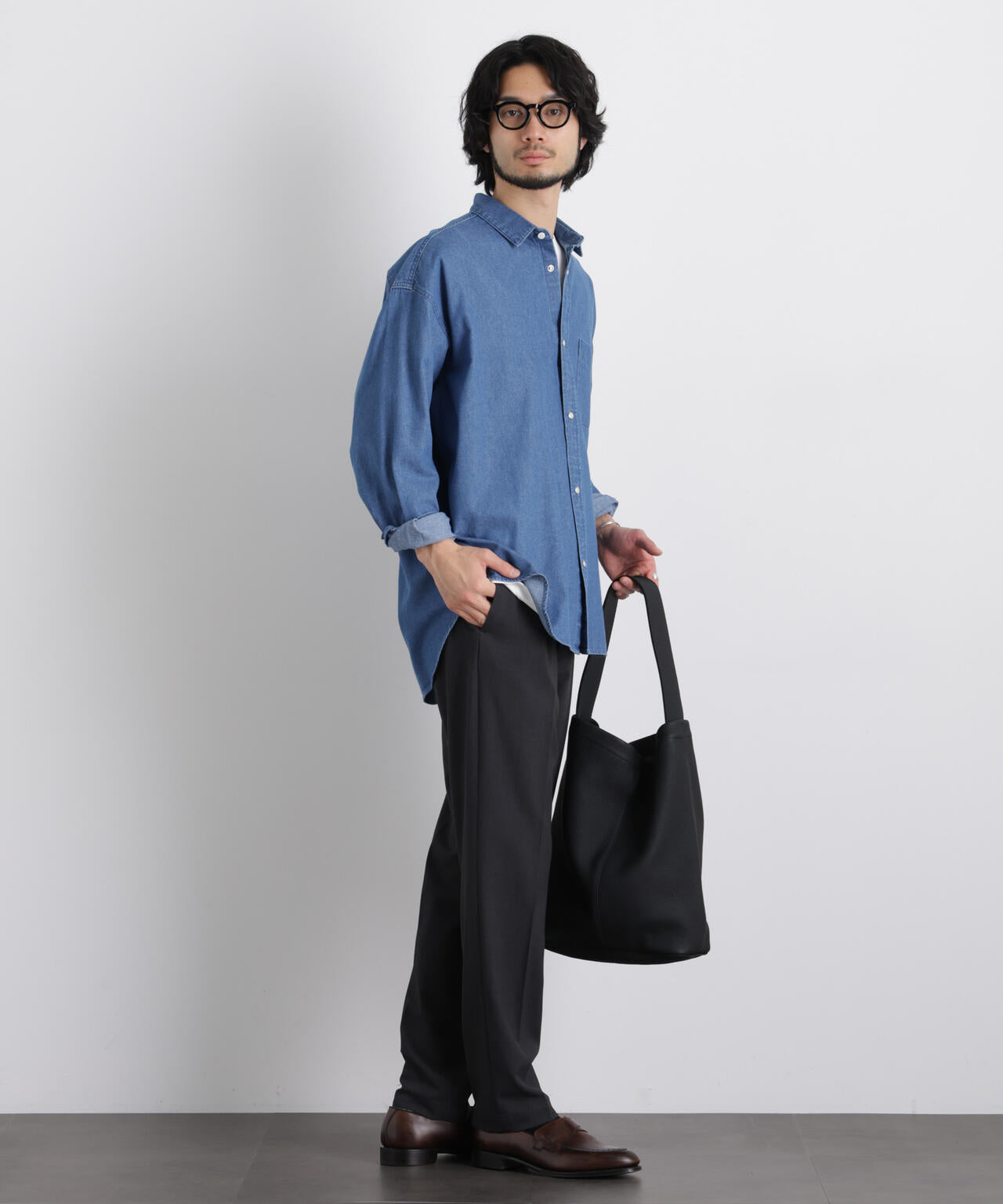 6.5oz リラックスデニムシャツ 長袖 6726120203