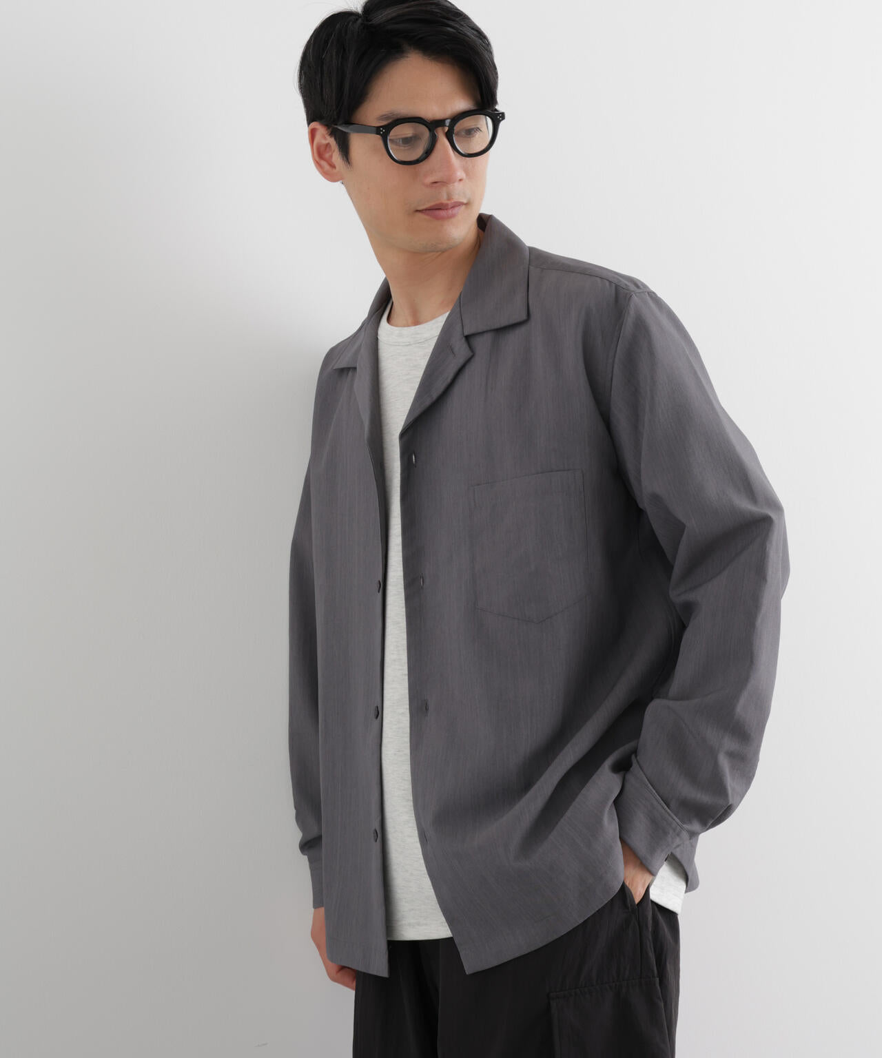 セオアルファ オープンカラーシャツ 長袖 6726120205