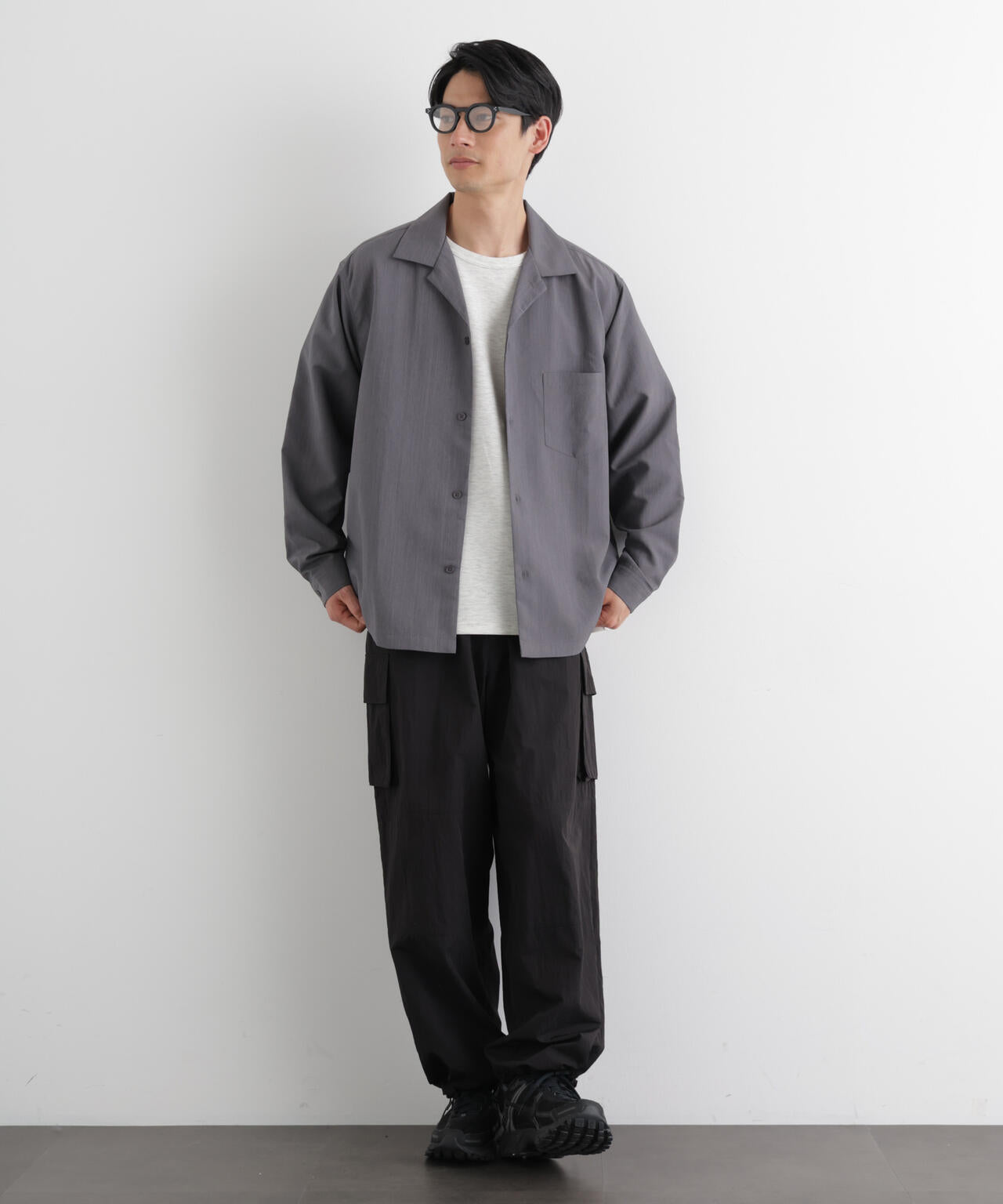 セオアルファ オープンカラーシャツ 長袖 6726120205