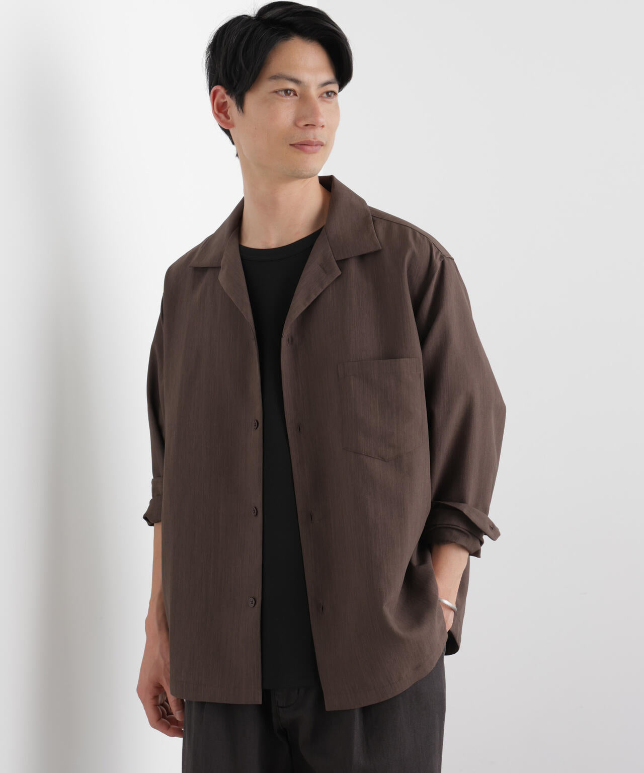 セオアルファ オープンカラーシャツ 長袖 6726120205